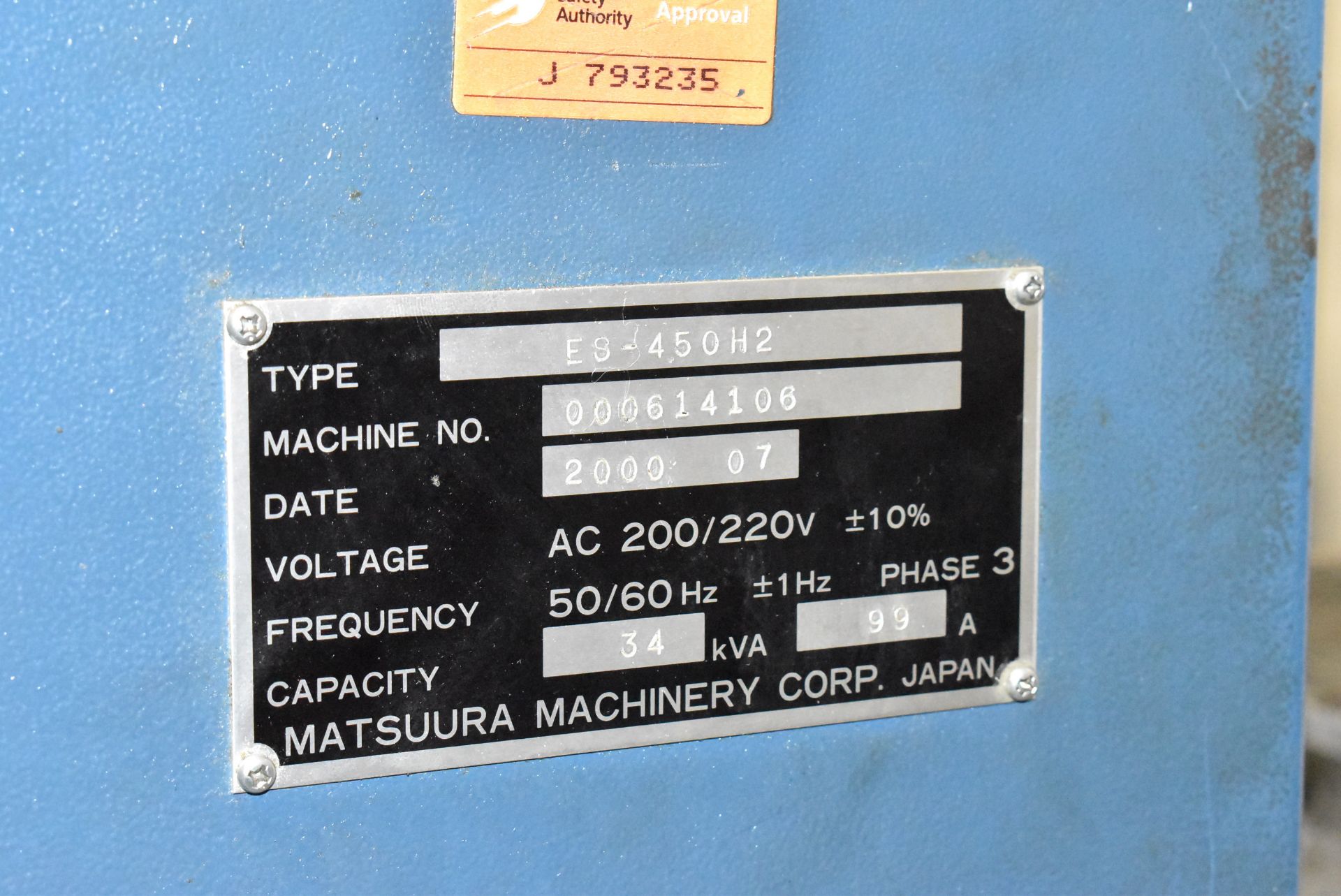 MATSUURA (2000) ES 450 H2 TWIN-PALLET HIGH-SPEED CNC HORIZONTAL MACHINING CENTER WITH FANUC SERIES - Bild 12 aus 13