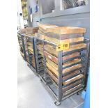 LOT/ ROLLING CARTS WITH WOOD TRAYS