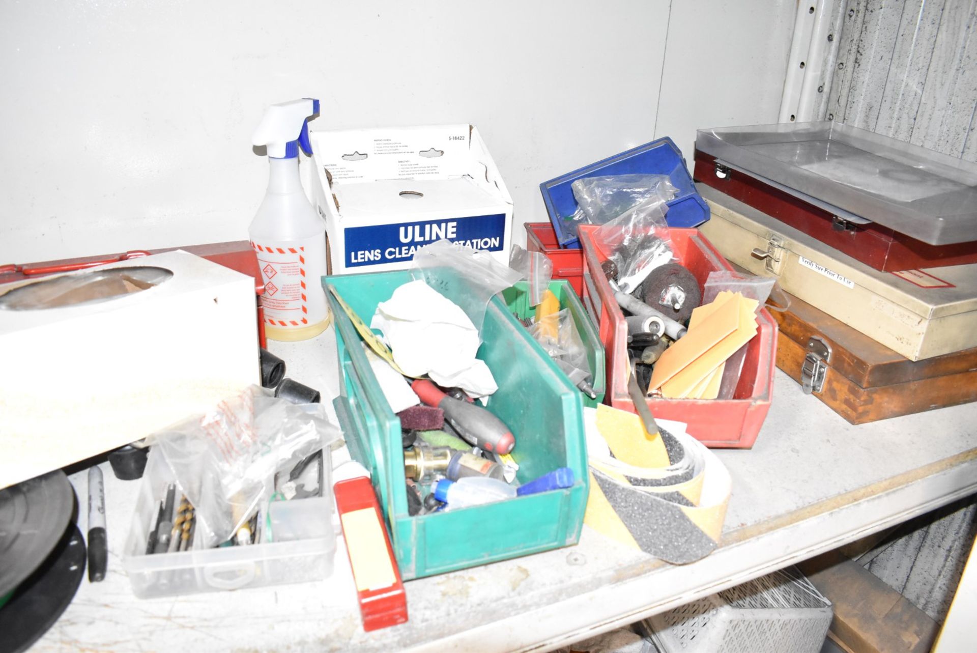 LOT/ STEEL SHELVES WITH CONTENTS CONSISTING OF GRINDERS, DEBURRING, POLISHING & CLEANING SUPPLIES - Image 5 of 6