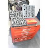 LOT/ ROLLING TOOLBOX WITH COLLETS, DIES, HANDLES & ACCESSORIES