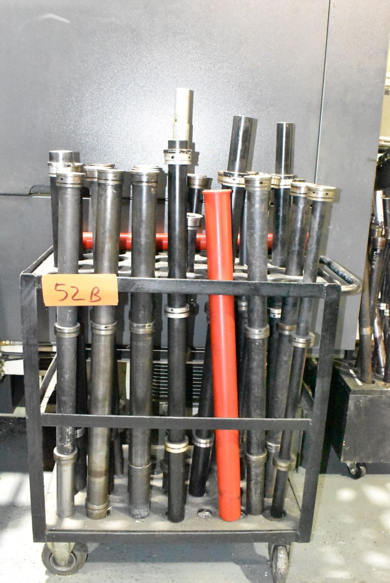 LOT/ CART WITH BAR FEEDER TUBES