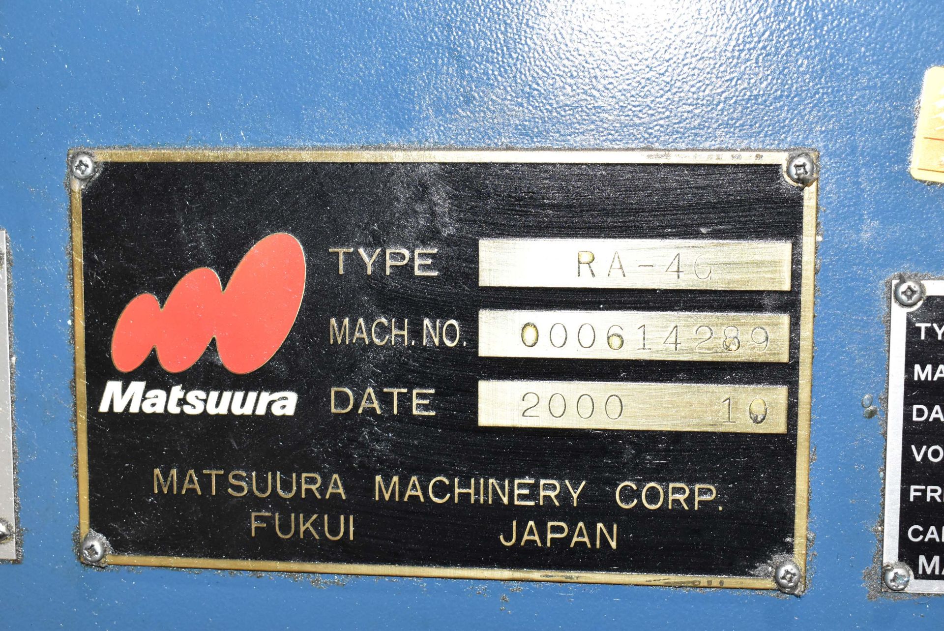 MATSUURA (2000) RA-4G TWIN-PALLET HIGH-SPEED CNC VERTICAL MACHINING CENTER WITH YASNAC CNC - Image 11 of 12