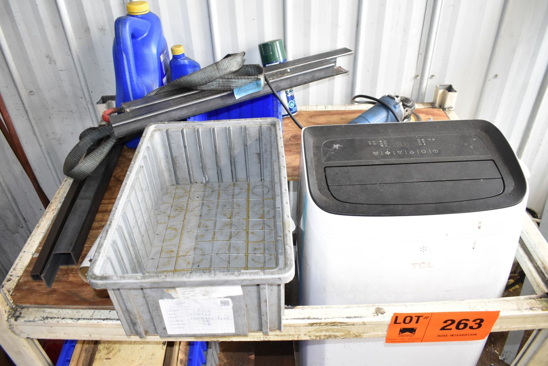 LOT/ SHOP TABLE WITH AIR CONDITIONER & PARTS - Image 2 of 2