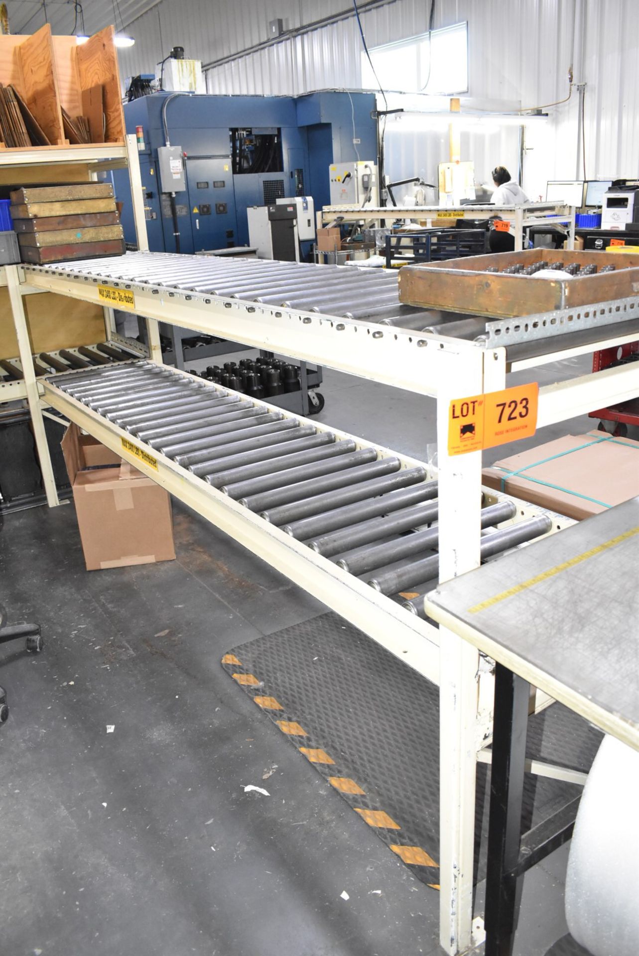 LOT/ (4) SECTIONS OF 2,500 LB CAPACITY ROLLER CONVEYOR