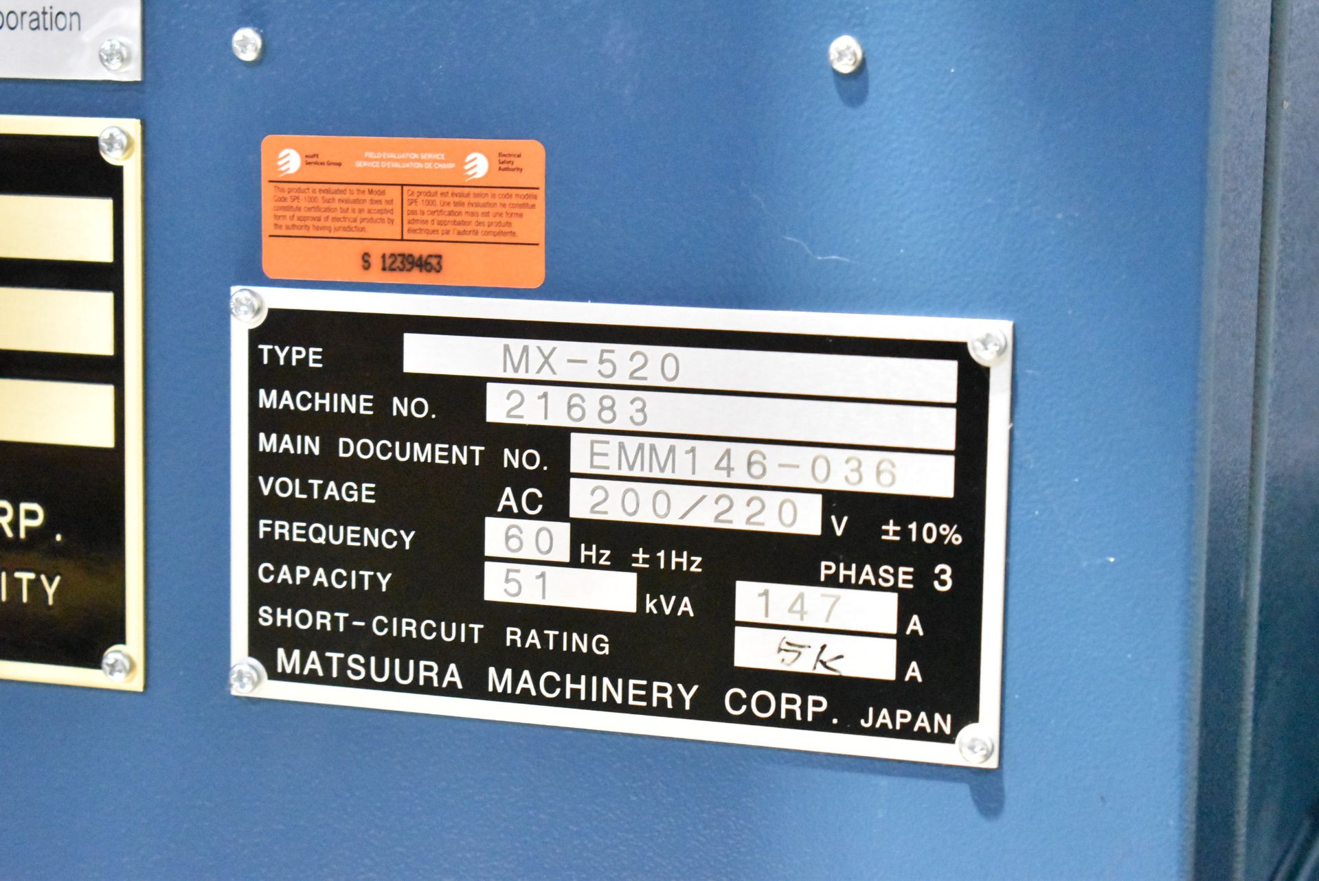 MATSUURA (2019) MX-520 PC4 MULTI-PALLET 5-AXIS HIGH-SPEED CNC VERTICAL MACHINING CENTER WITH - Bild 11 aus 12