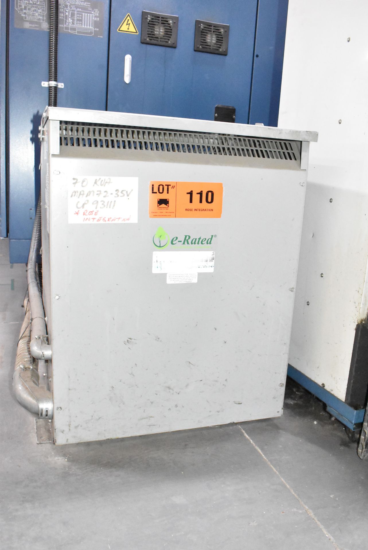 REX 70 KVA TRANSFORMER, 600-220-127V/3PH/60HZ, S/N C 87535-3 (CI)