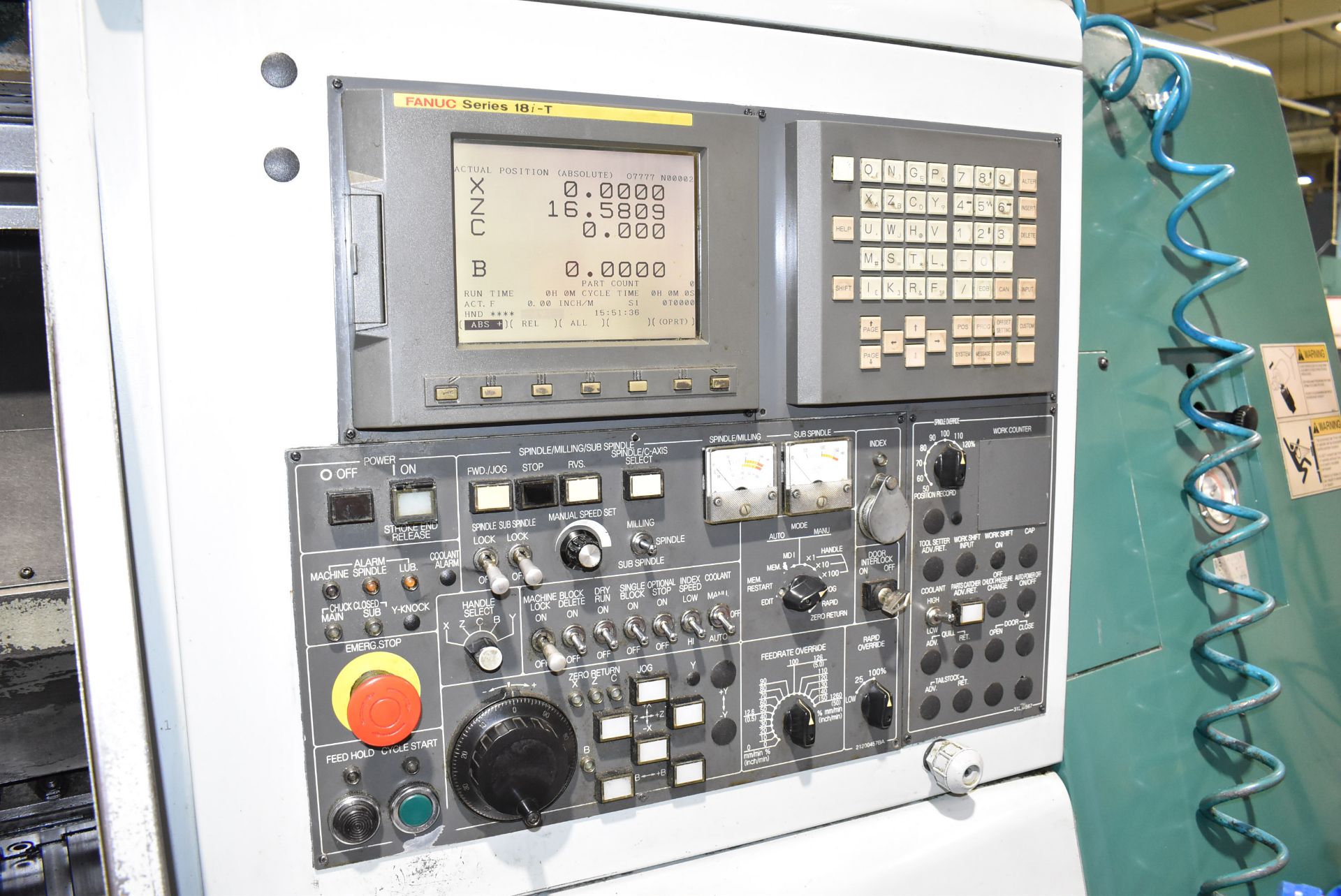 NAKAMURA-TOME SC-250 OPPOSED SPINDLE CNC TURNING AND LIVE MILLING CENTER WITH FANUC SERIES 18I-T CNC - Image 7 of 14