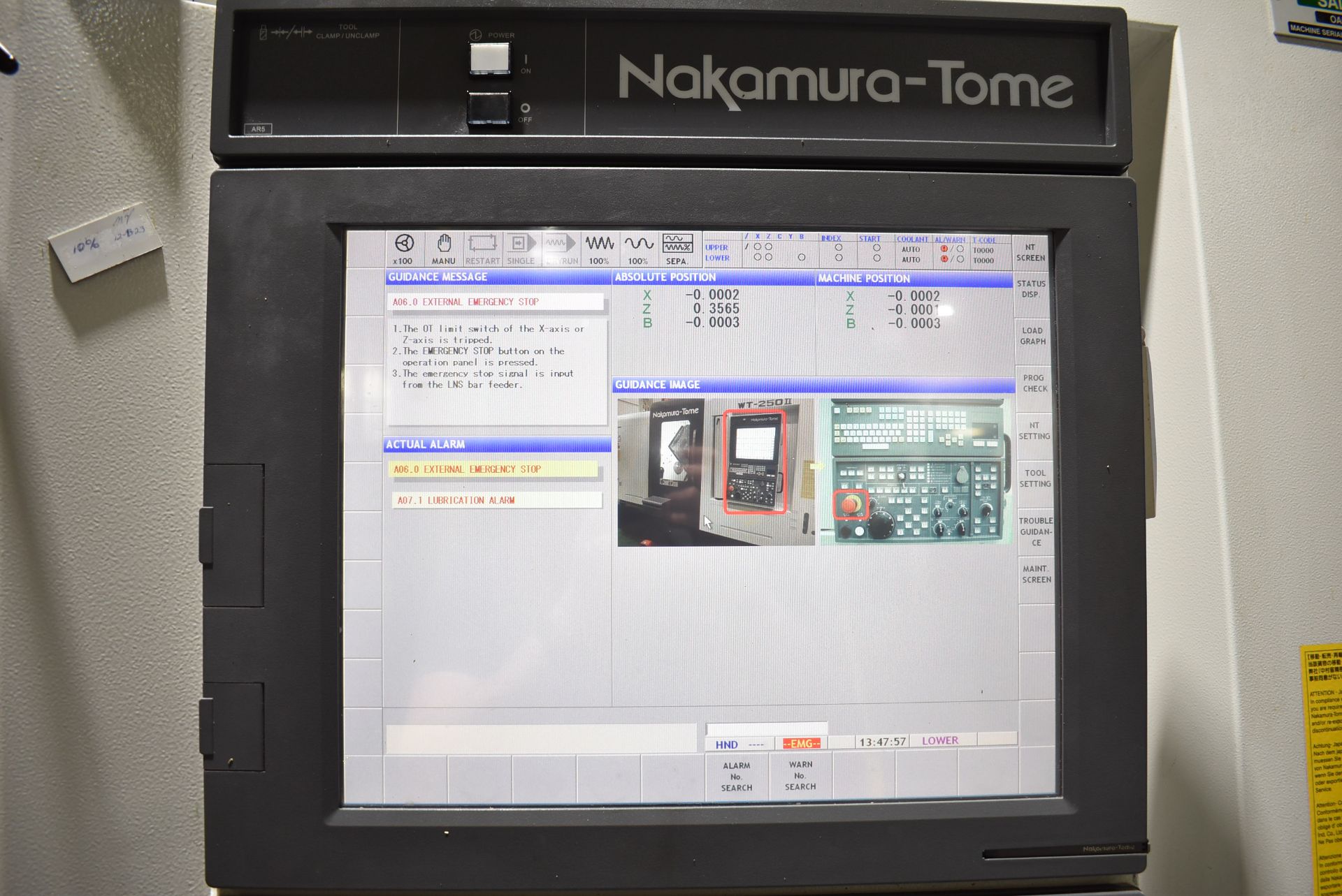 NAKAMURA-TOME (2013) WT-250 II S MULTI-AXIS OPPOSED SPINDLE AND TWIN TURRET CNC MULTI-TASKING CENTER - Image 8 of 21