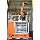 KUKA (2019) KR 8 R1620 6-AXIS MACHINE TENDING ROBOT WITH CYBERDRAWERS 4-DRAWER PARTS LOADING SYSTEM,