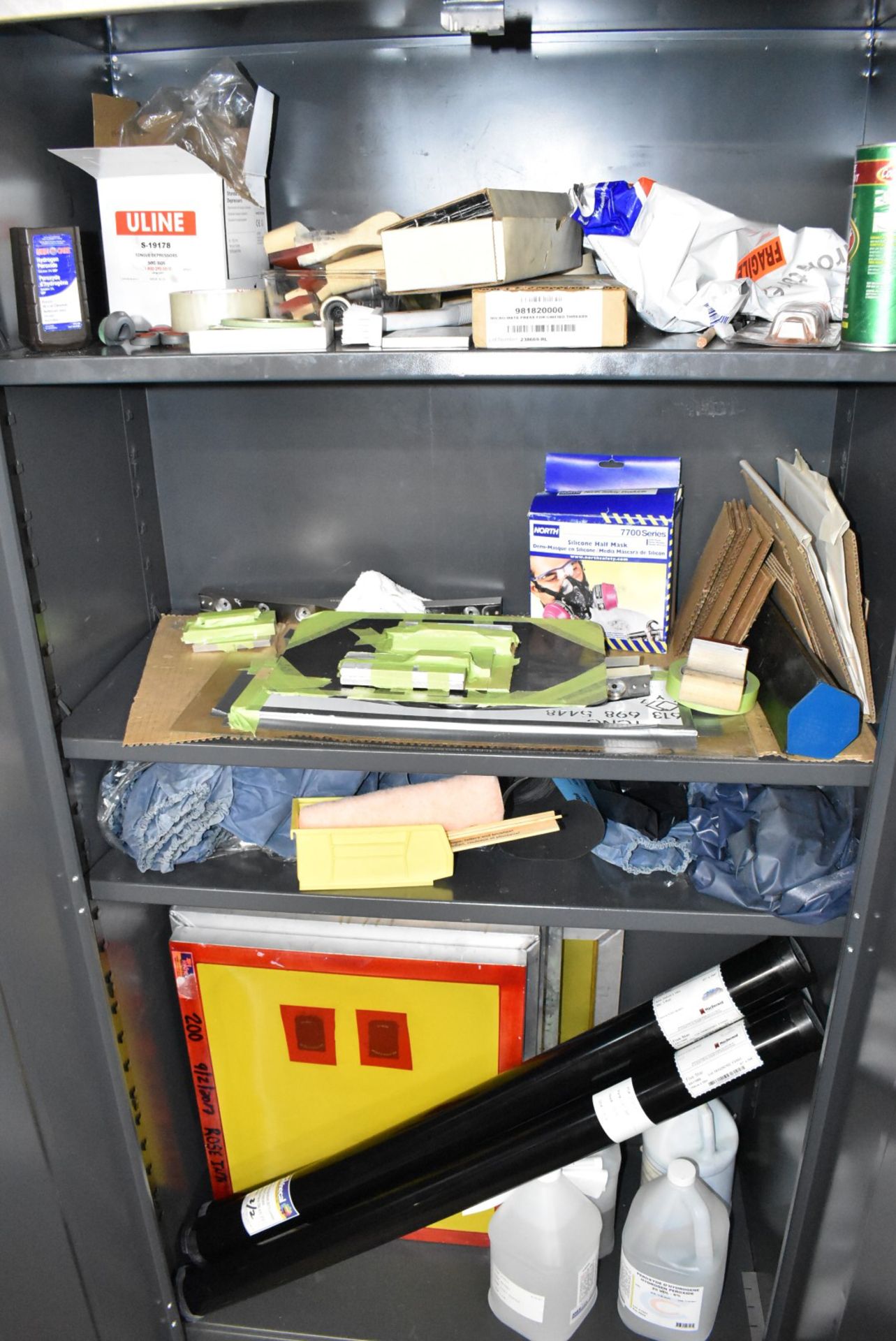 LOT/ HIGH-BOY CABINET WITH SUPPLIES - Image 2 of 2