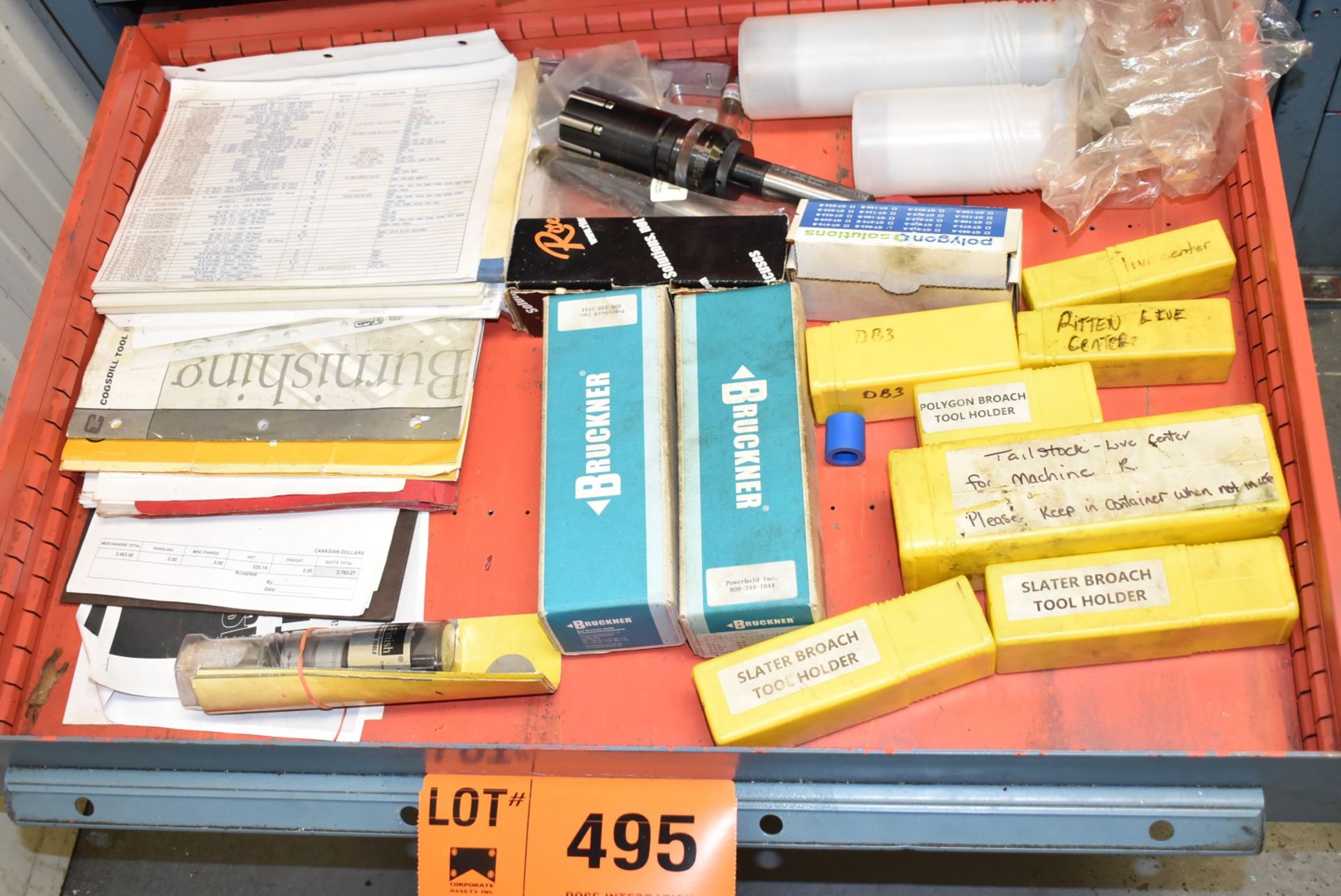 LOT/ CONTENTS OF DRAWER CONSISTING OF BROACHES & BURNISHING TOOLS