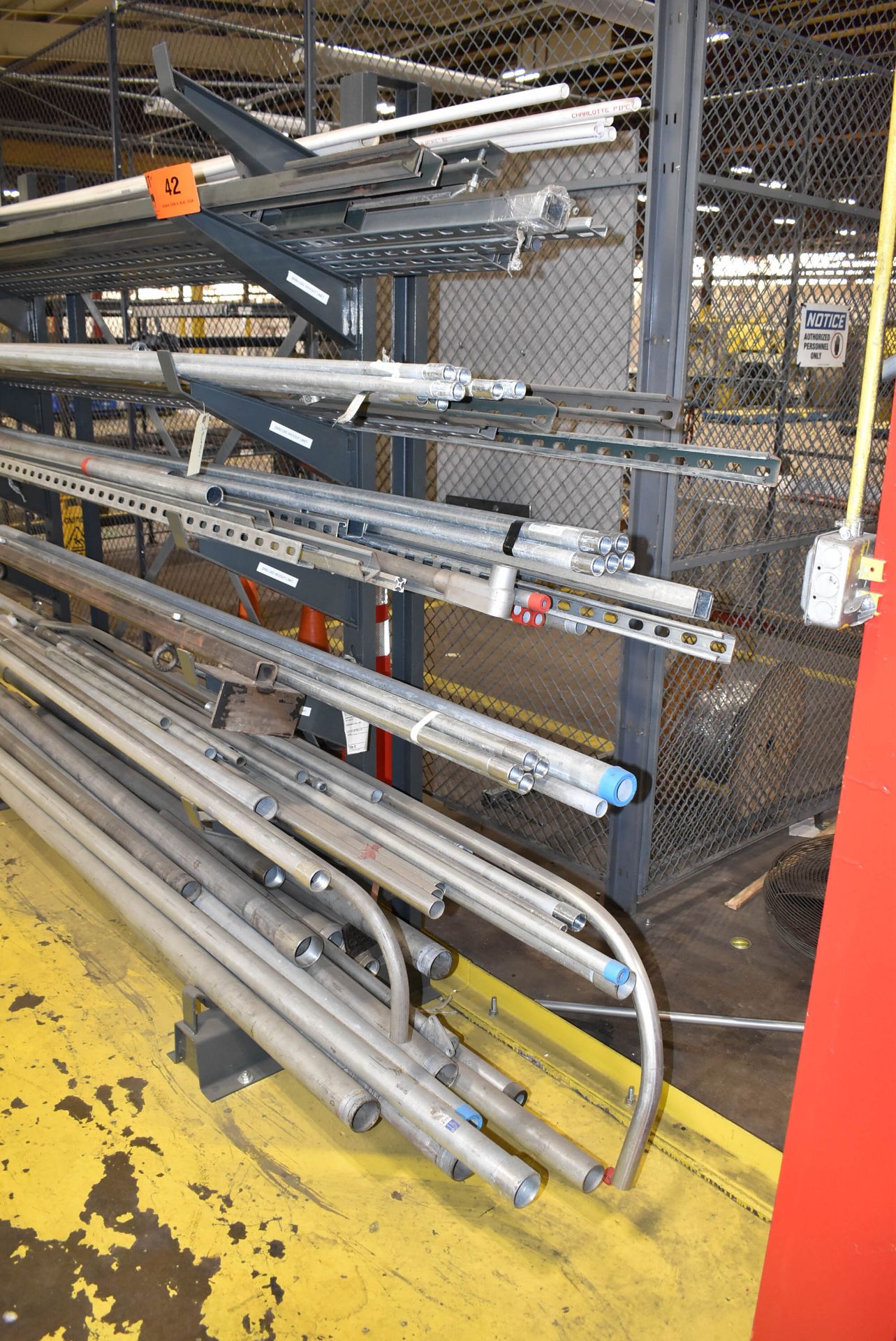 LOT/ 7 TIER ADJUSTABLE CANTILEVER MATERIAL RACK WITH CONTENTS CONSISTING OF CONDUIT AND META - Image 2 of 6