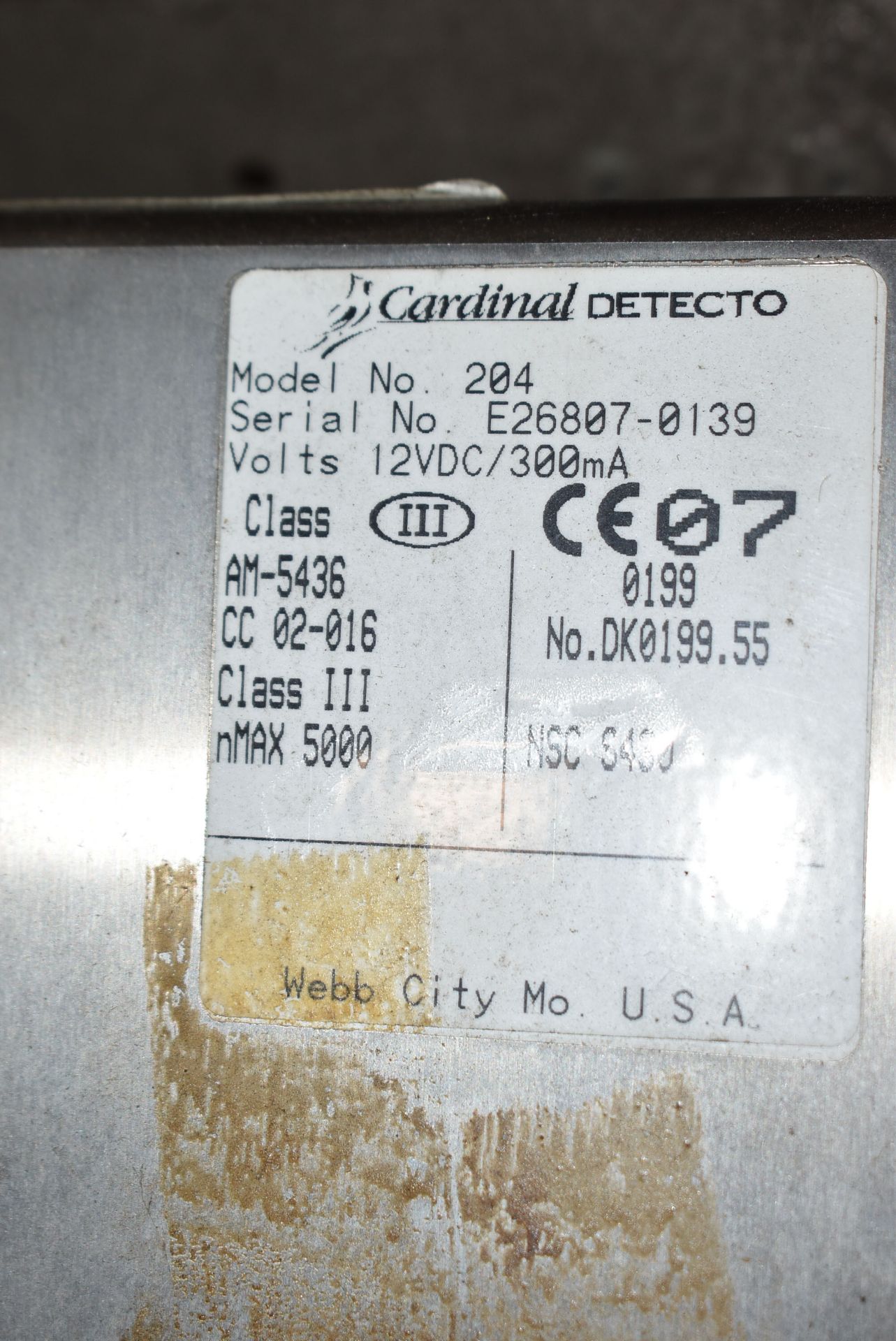 CARDINAL DETECTO 1000LBS CAPACITY SCALE WITH DIGITAL READOUT - Image 3 of 3