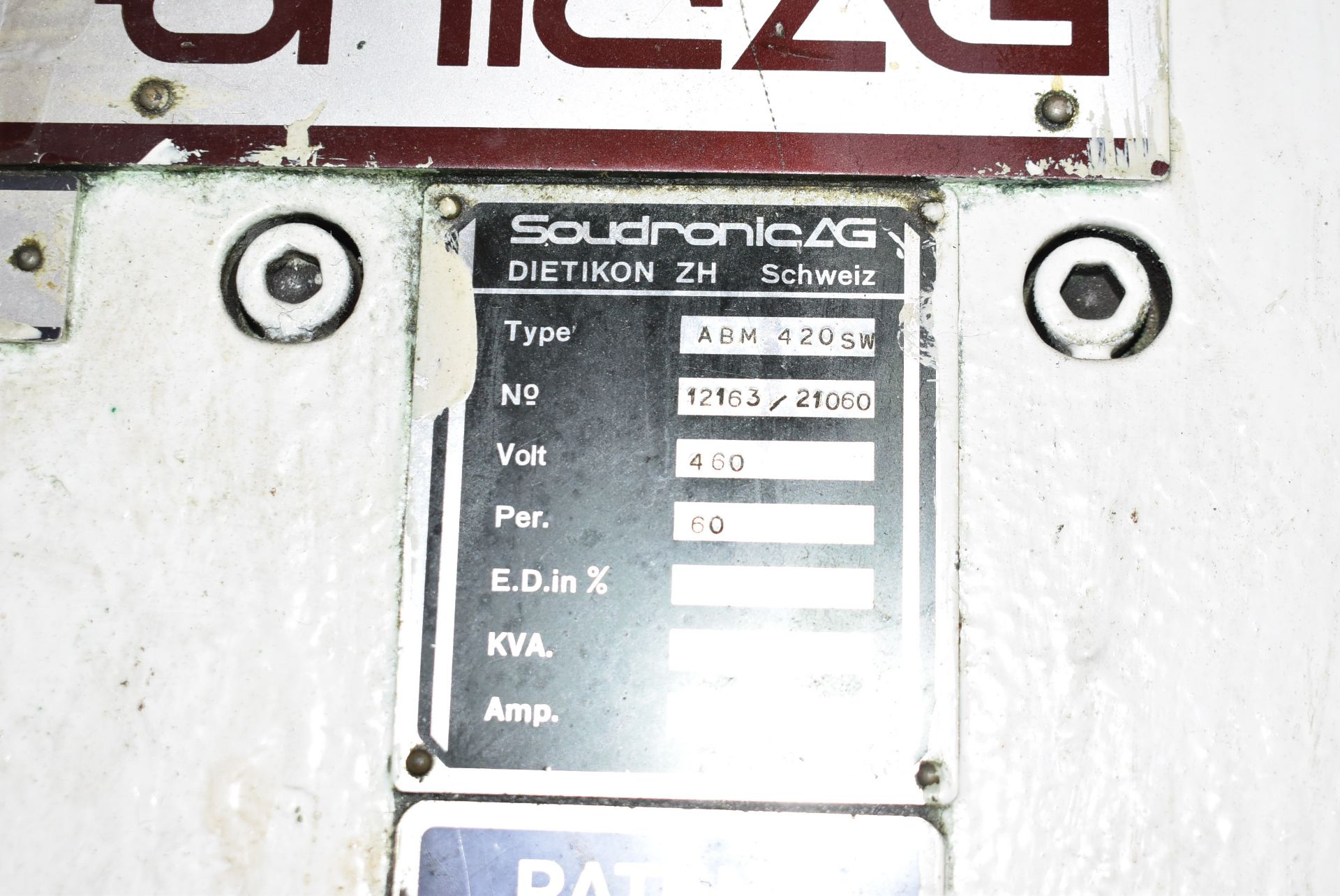 SOUDRONIC ABM 420 SW CAN BODY WELDER, S/N N/A (CI) (PARTS ONLY)(Located at 930 Beaumont Ave, - Image 11 of 13