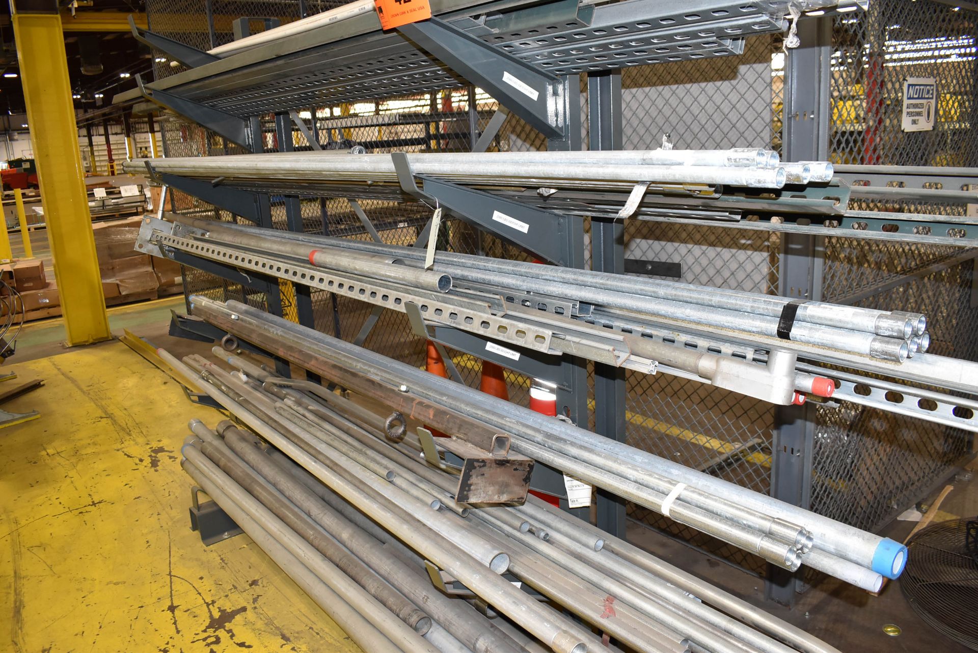 LOT/ 7 TIER ADJUSTABLE CANTILEVER MATERIAL RACK WITH CONTENTS CONSISTING OF CONDUIT AND META - Image 4 of 6
