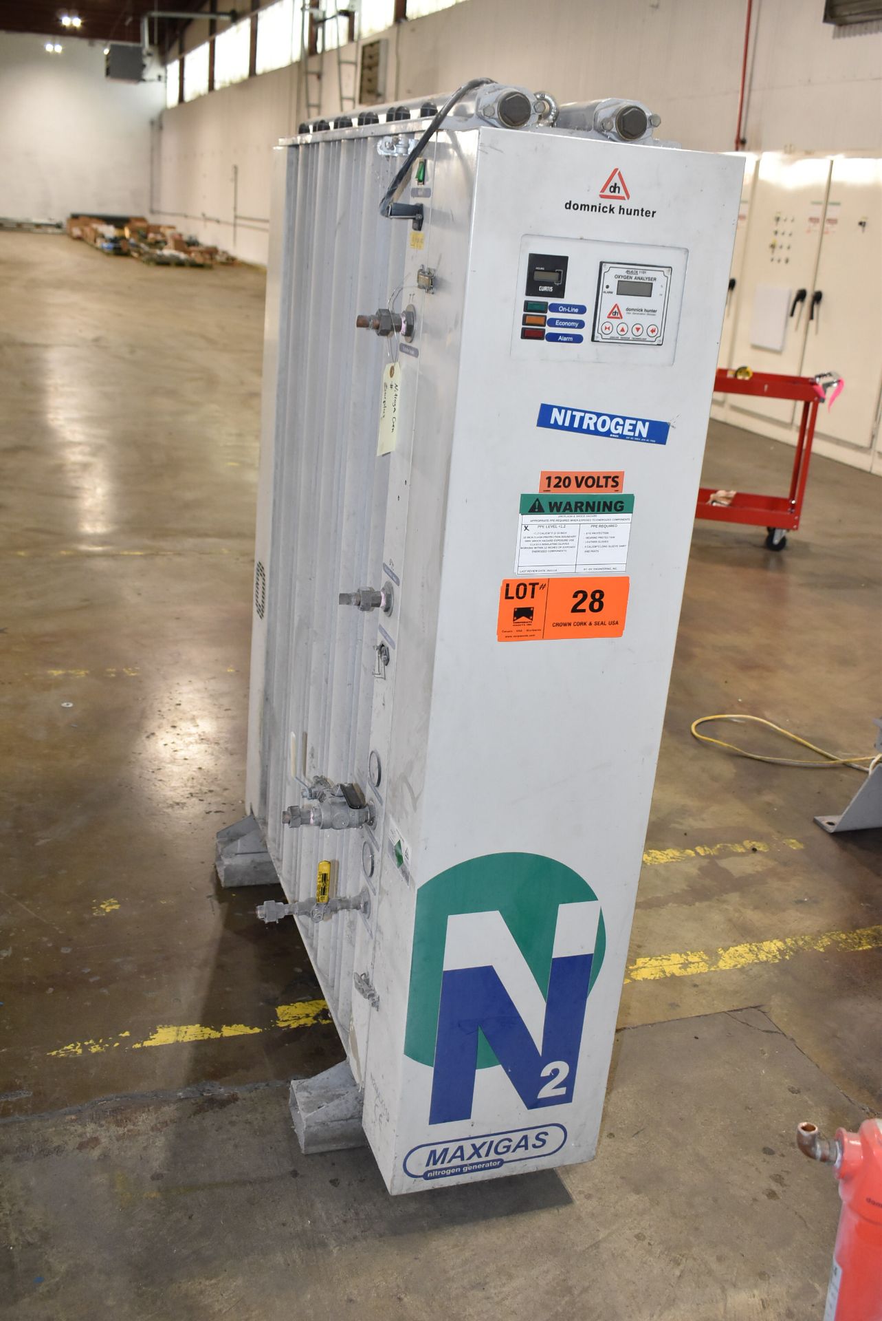 DOMNICK HUNTER N2MAX110WCC-CXE NITROGEN GENERATOR WITH 250 LITER MAX VOLUME, S/N 08MX0061