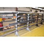 LOT/ 6 TIER MATERIAL RACK WITH CONTENTS, FLAT STOCK, SQUARE/ROUND TUBE MATERIAL (CI)