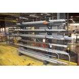 LOT/ 7 TIER ADJUSTABLE CANTILEVER MATERIAL RACK WITH CONTENTS CONSISTING OF CONDUIT AND META