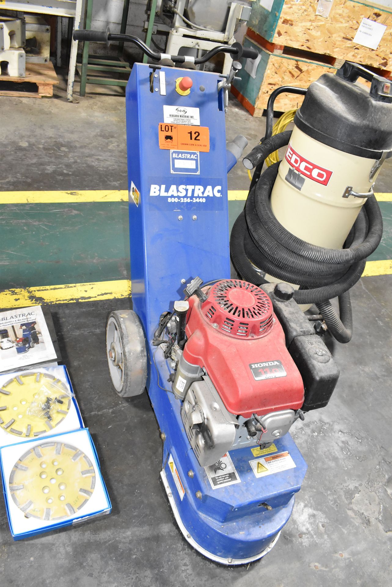 BLASTRAC BG-250G-11 10" GAS POWERED CONCRETE GRINDER WITH HONDA 11.0 OHV MOTOR, (2) 10" GRINDING - Image 3 of 13