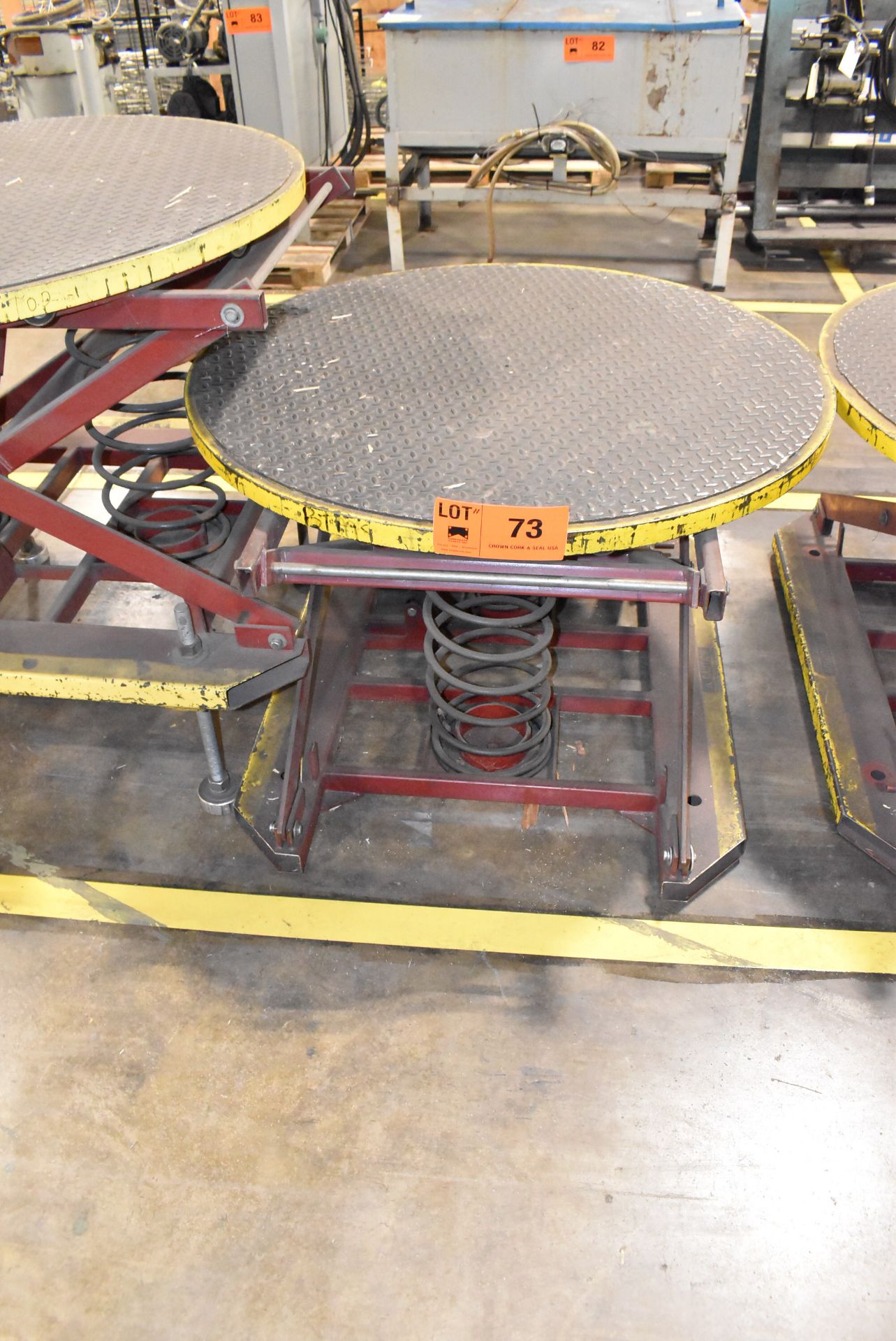 SOUTHWORTH 43.5" SPRING LOADED ROTARY PALLET PLATFORM TABLE, S/N N/A