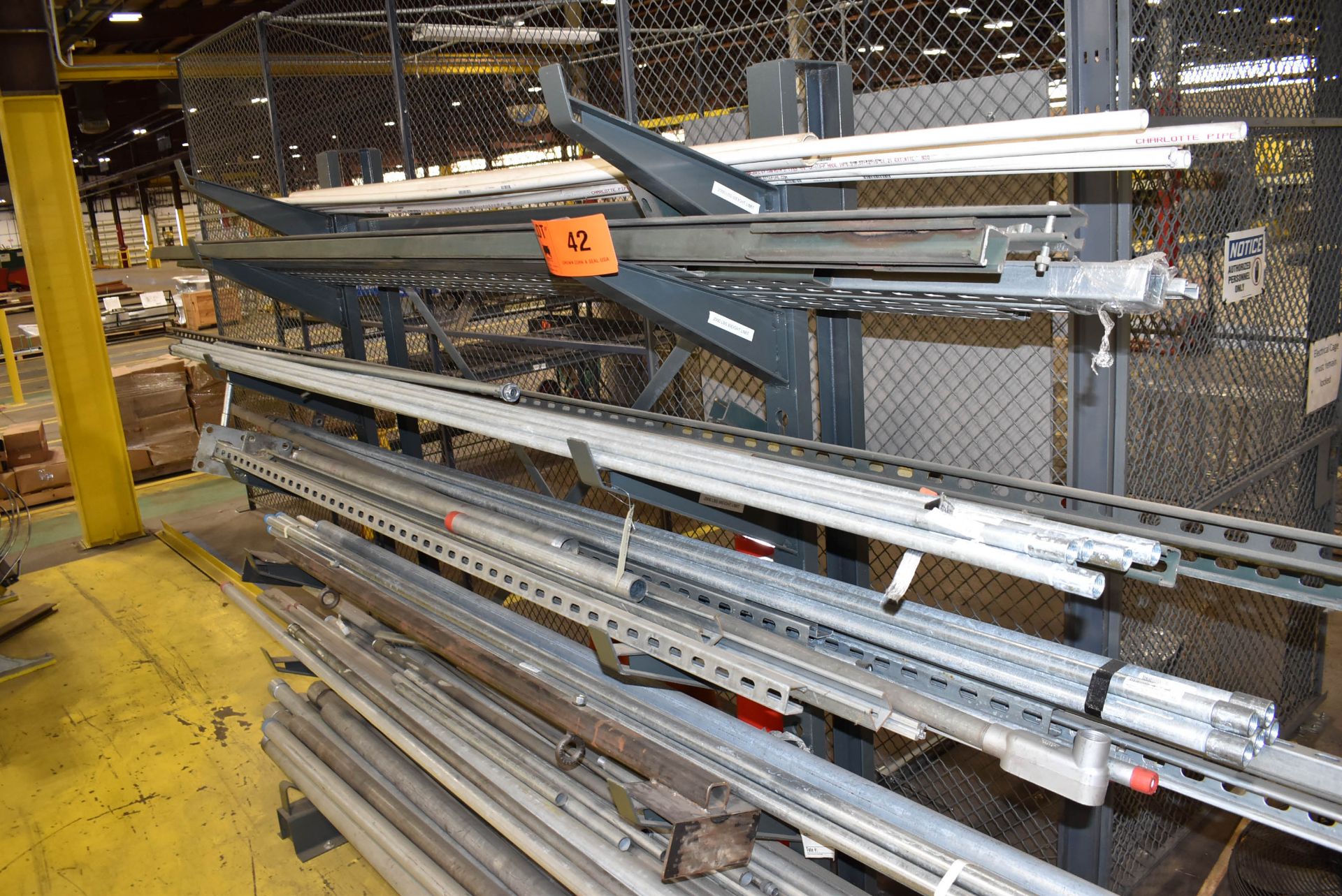 LOT/ 7 TIER ADJUSTABLE CANTILEVER MATERIAL RACK WITH CONTENTS CONSISTING OF CONDUIT AND META - Image 3 of 6