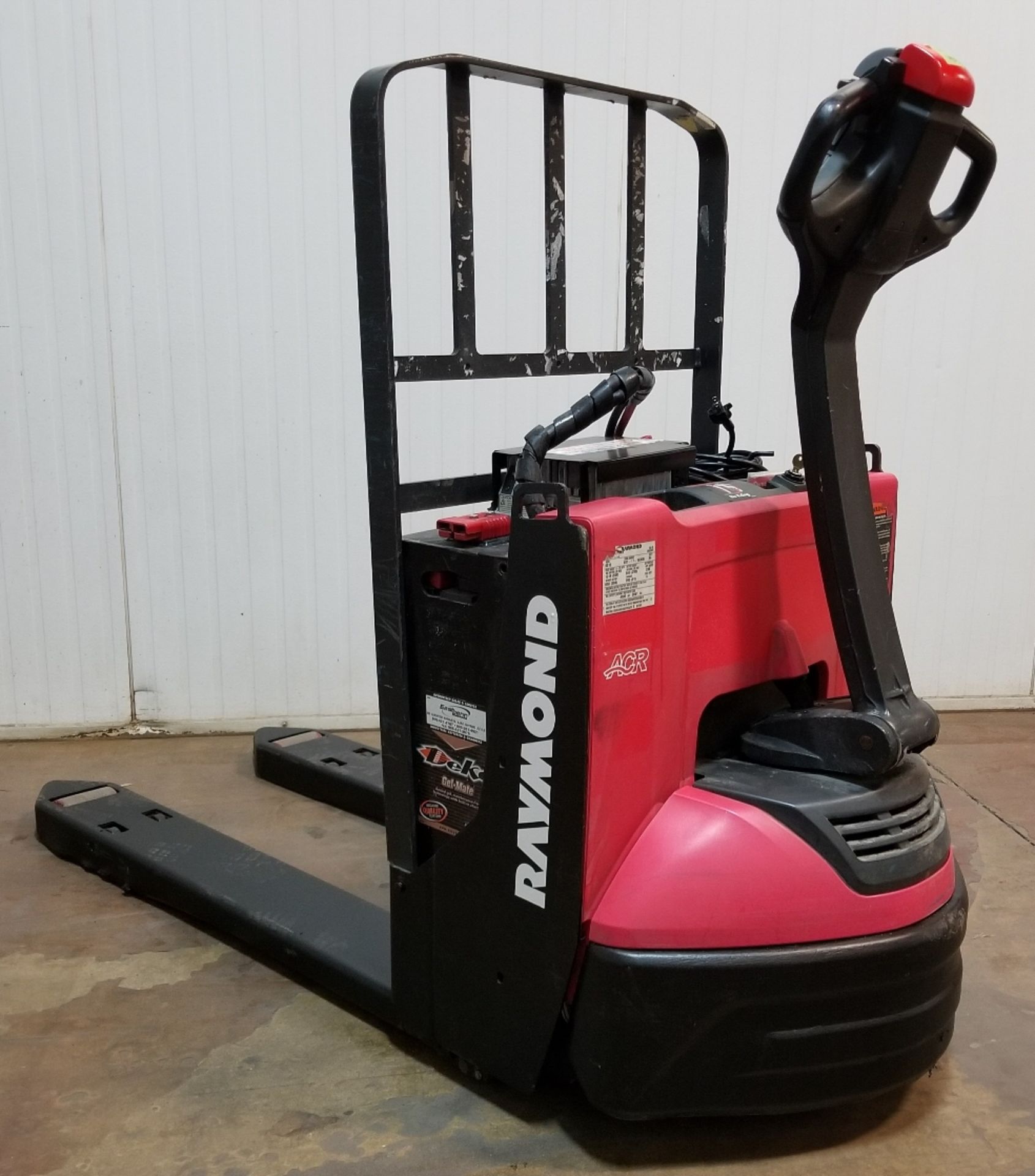 RAYMOND (2017) 8210 4,500 LB. CAPACITY 24V ELECTRIC WALK-BEHIND PALLET TRUCK WITH 120V PLUG-IN