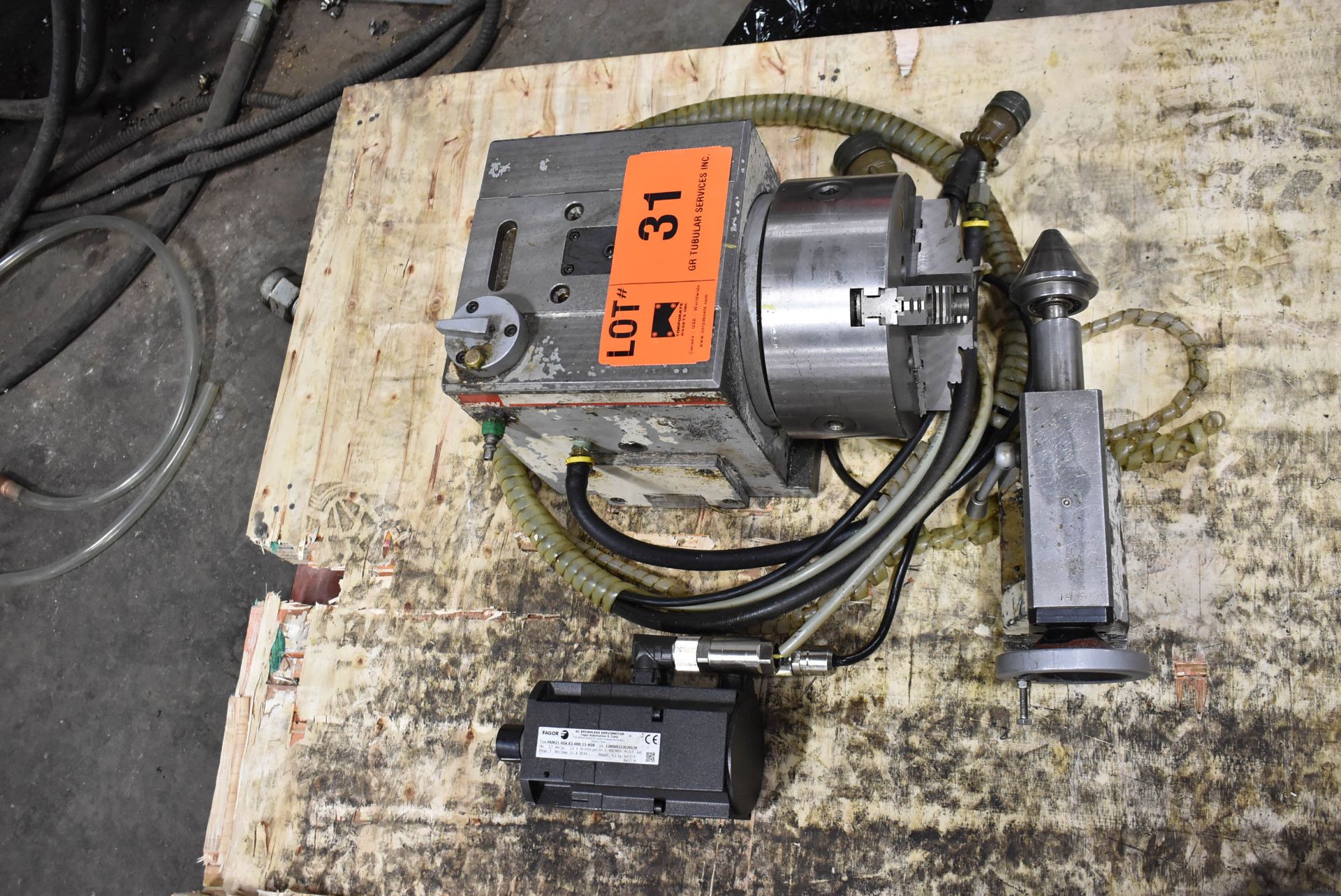 SMW RT160PY 10" ROTARY 3 JAW CHUCK 4TH AXIS WITH TAIL STOCK, S/N N/A (LOCATED AT 3601 75 AVENUE,