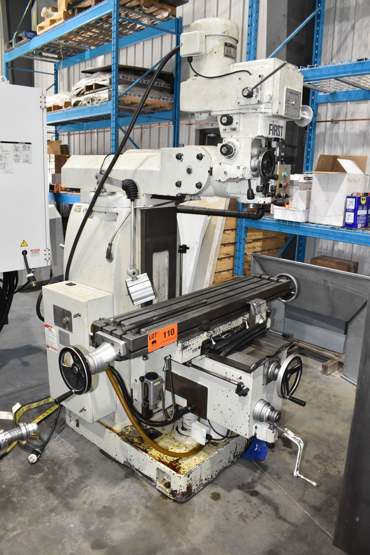 FIRST LC-20VSG VERTICAL MILLING MACHINE WITH 10"X51" TABLE, SPEEDS TO 4500 RPM, 5 HP, NEWALL 3-