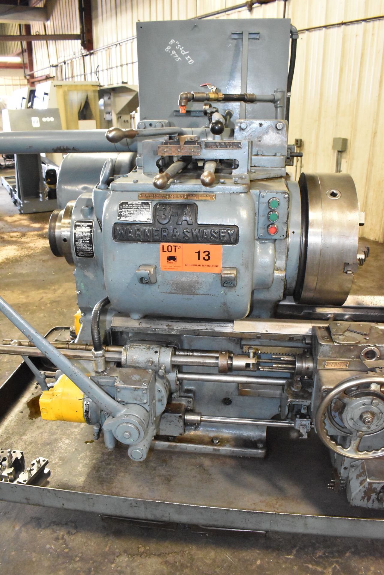 WARNER & SWASEY 3A TURRET LATHE WITH 24" SWING OVER BED, 52" DISTANCE BETWEEN CENTERS, 6.25" SPINDLE - Image 3 of 9