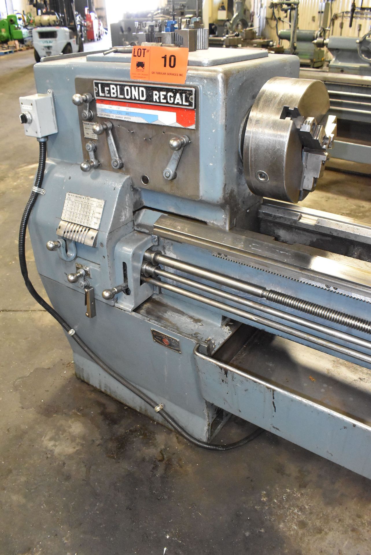 WILLIAM & WILSON LEBLOND REGAL LATHE WITH 22" SWING OVER BED, 67.5" BETWEEN CENTERS, 1.25" BORE, - Image 3 of 10
