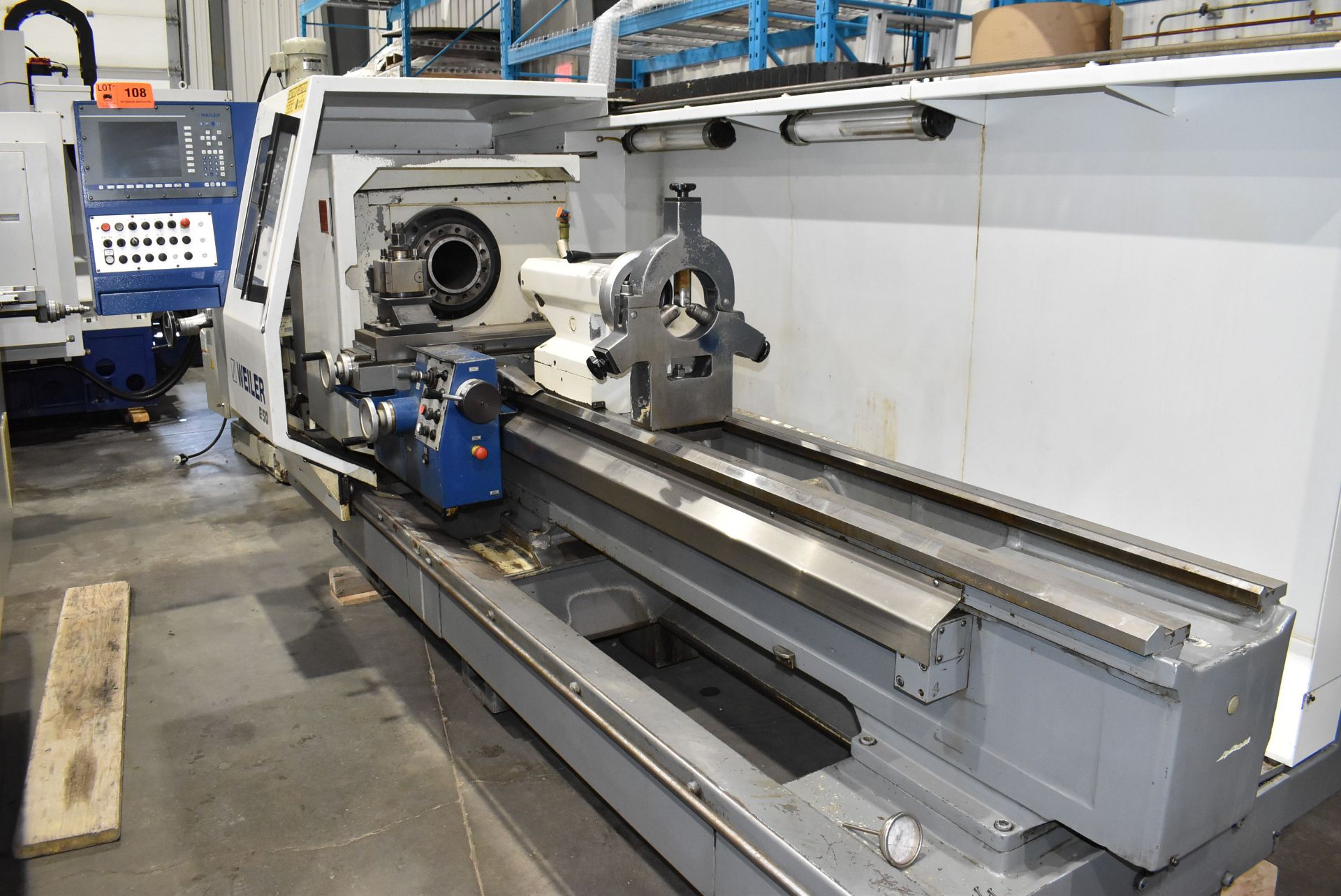 WEILER (2013) E50X2000-165 CNC LATHE WITH WEILER CNC CONTROL, 4-JAW CHUCK, 22.44" SWING OVER BED,
