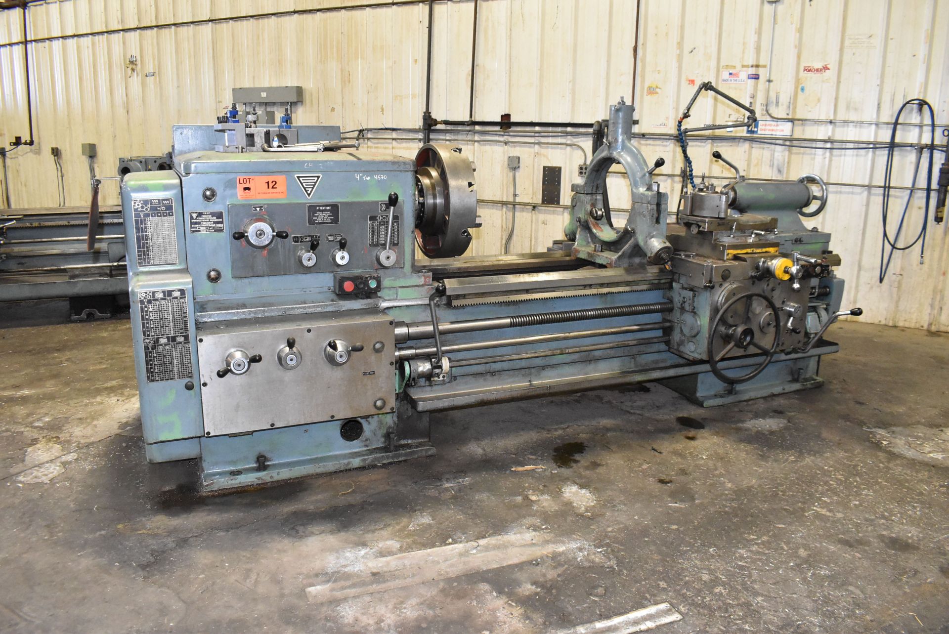 STANKO 1M63B-1 ENGINE LATHE WITH 30.5" SWING OVER BED, 62" DISTANCE BETWEEN CENTERS, 3.25" SPINDLE