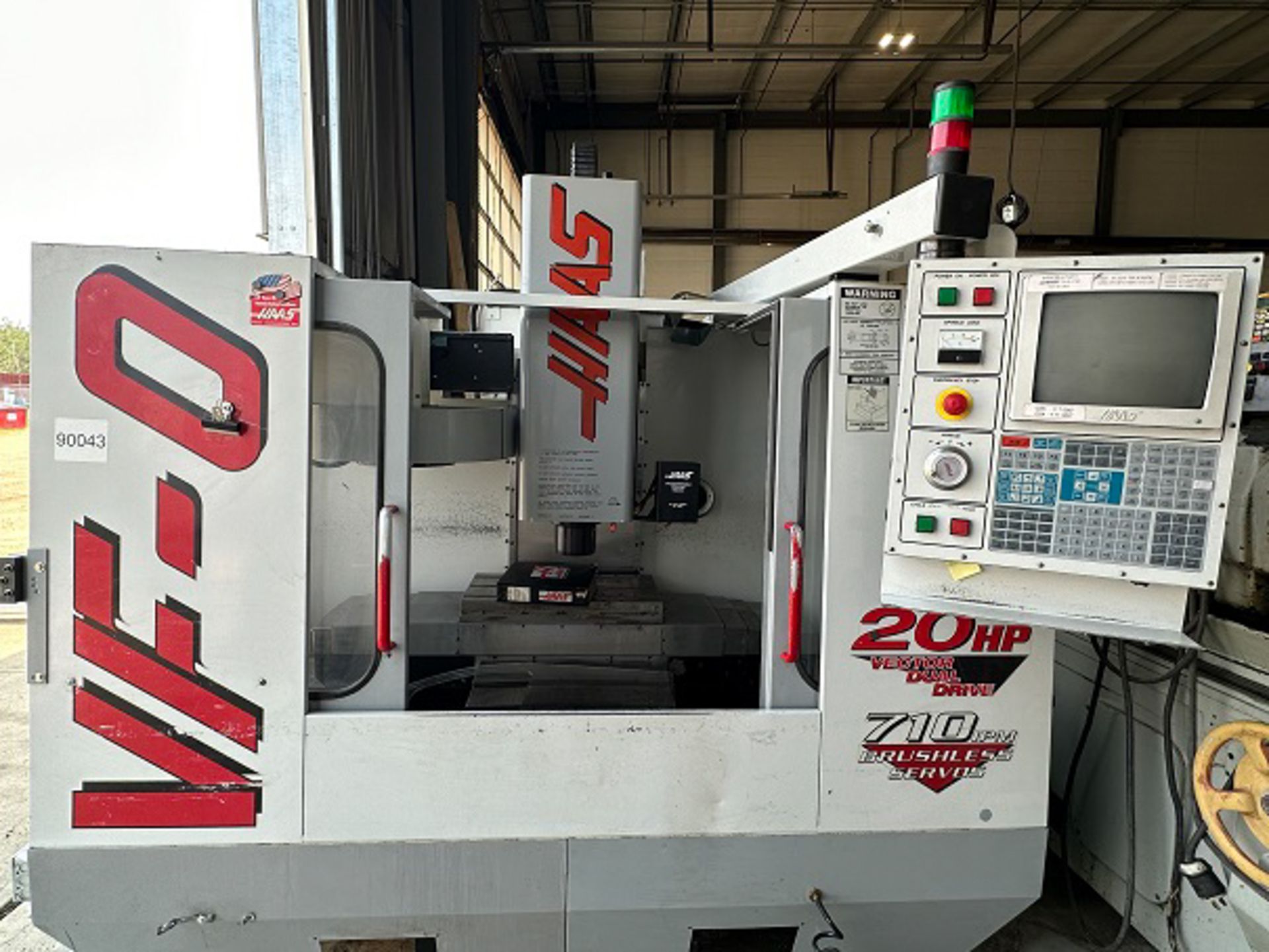 HAAS VF-0 CNC VERTICAL MACHINING CENTER WITH HAAS CNC CONTROL, 14" X 26" TABLE, TRAVELS: X - 20"; - Image 12 of 16