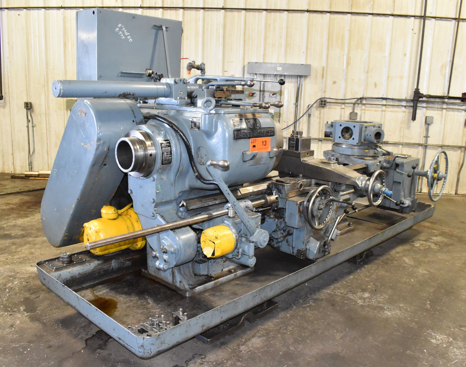WARNER & SWASEY 3A TURRET LATHE WITH 24" SWING OVER BED, 52" DISTANCE BETWEEN CENTERS, 6.25" SPINDLE - Image 9 of 9