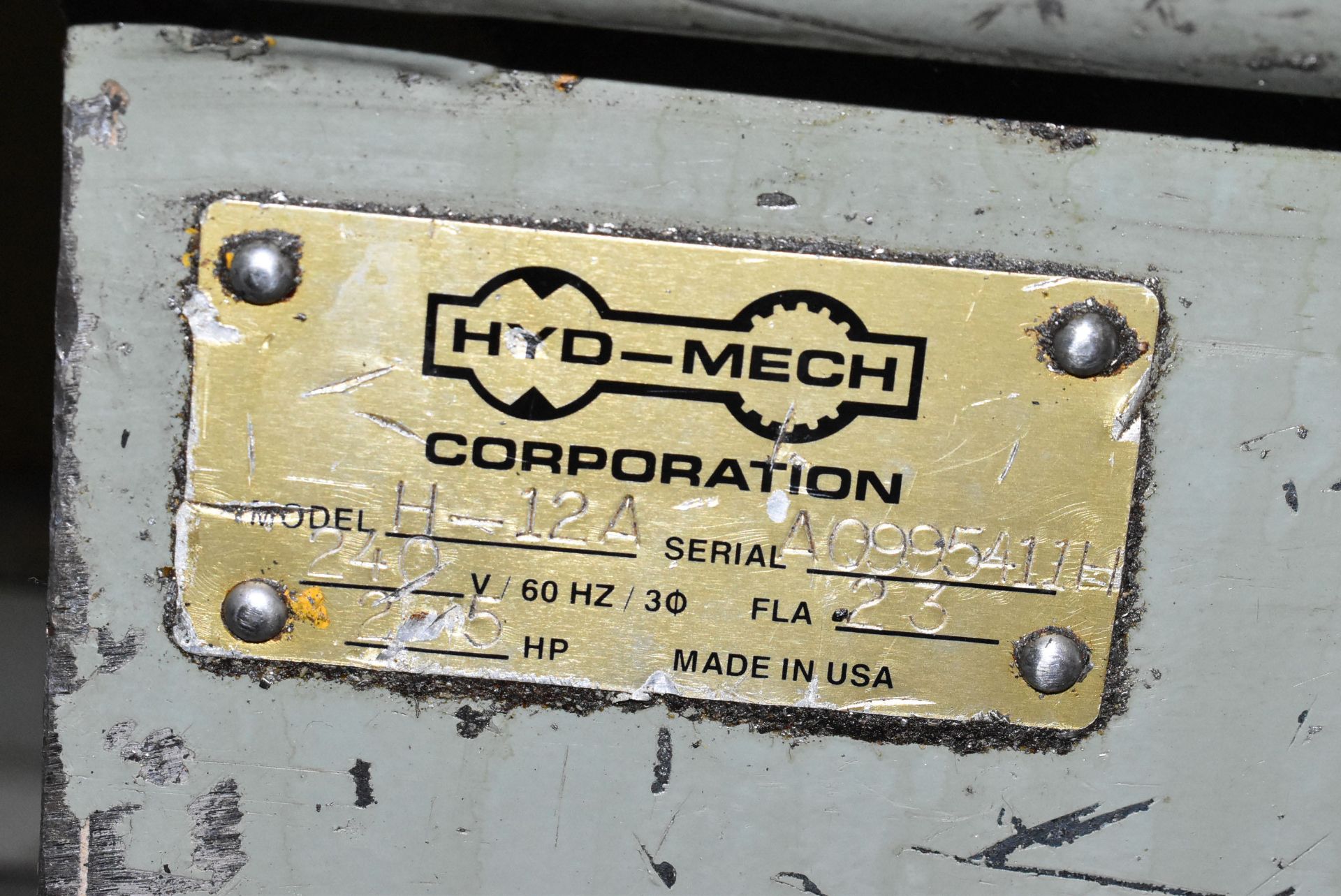 HYD-MECH H-12A AUTOMATIC HORIZONTAL BAND SAW WITH HYD-MECH PLC100 CONTROL, 12"X12" MAX. CAPACITY, - Image 9 of 10