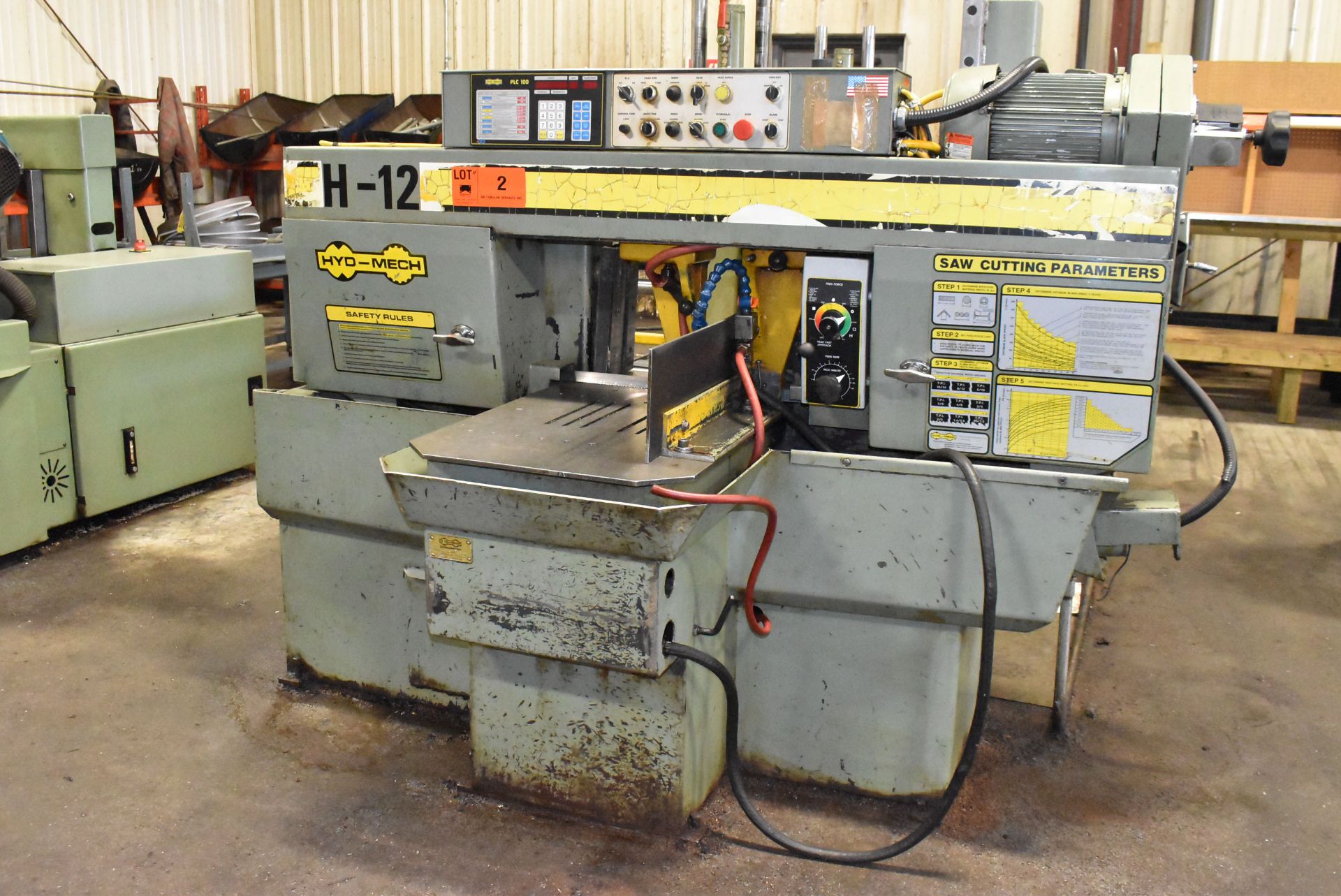 HYD-MECH H-12A AUTOMATIC HORIZONTAL BAND SAW WITH HYD-MECH PLC100 CONTROL, 12"X12" MAX. CAPACITY, - Image 2 of 10