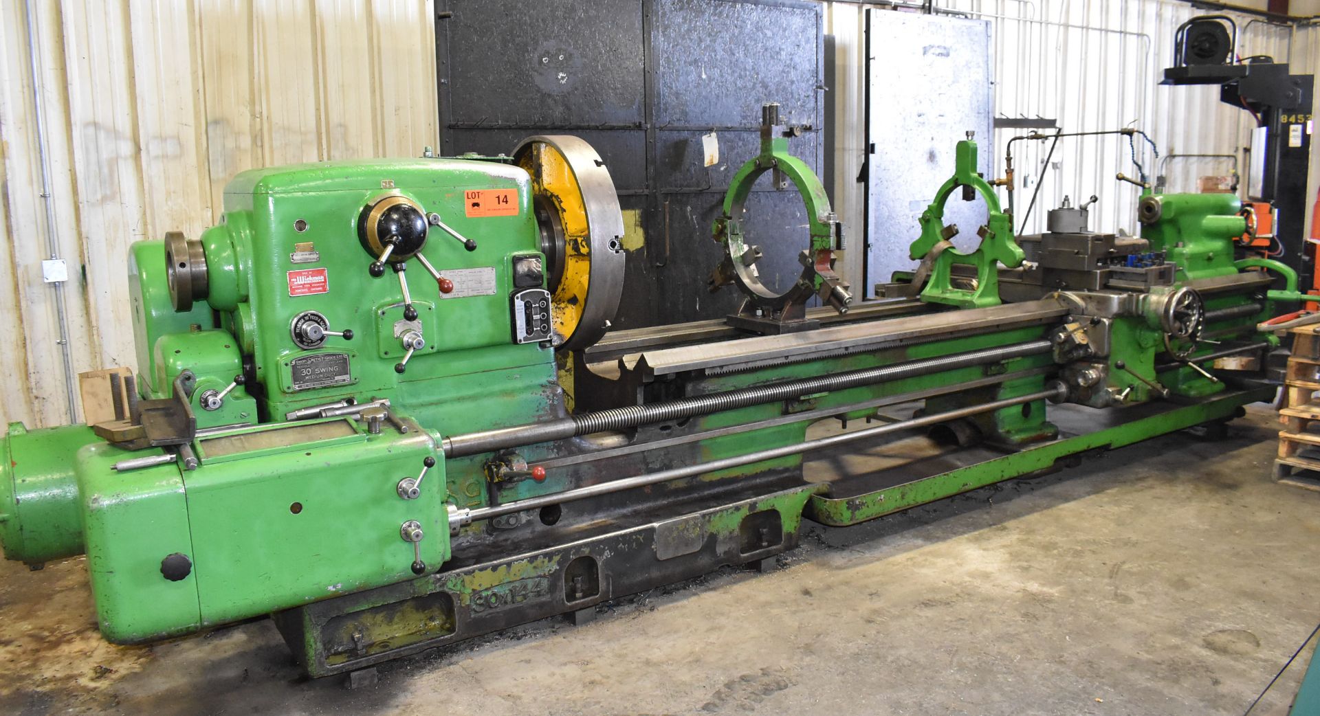 DEAN SMITH & GRACE TYPE 30X144 GAP BED ENGINE LATHE WITH 30" SWING OVER BED, 144" DISTANCE BETWEEN
