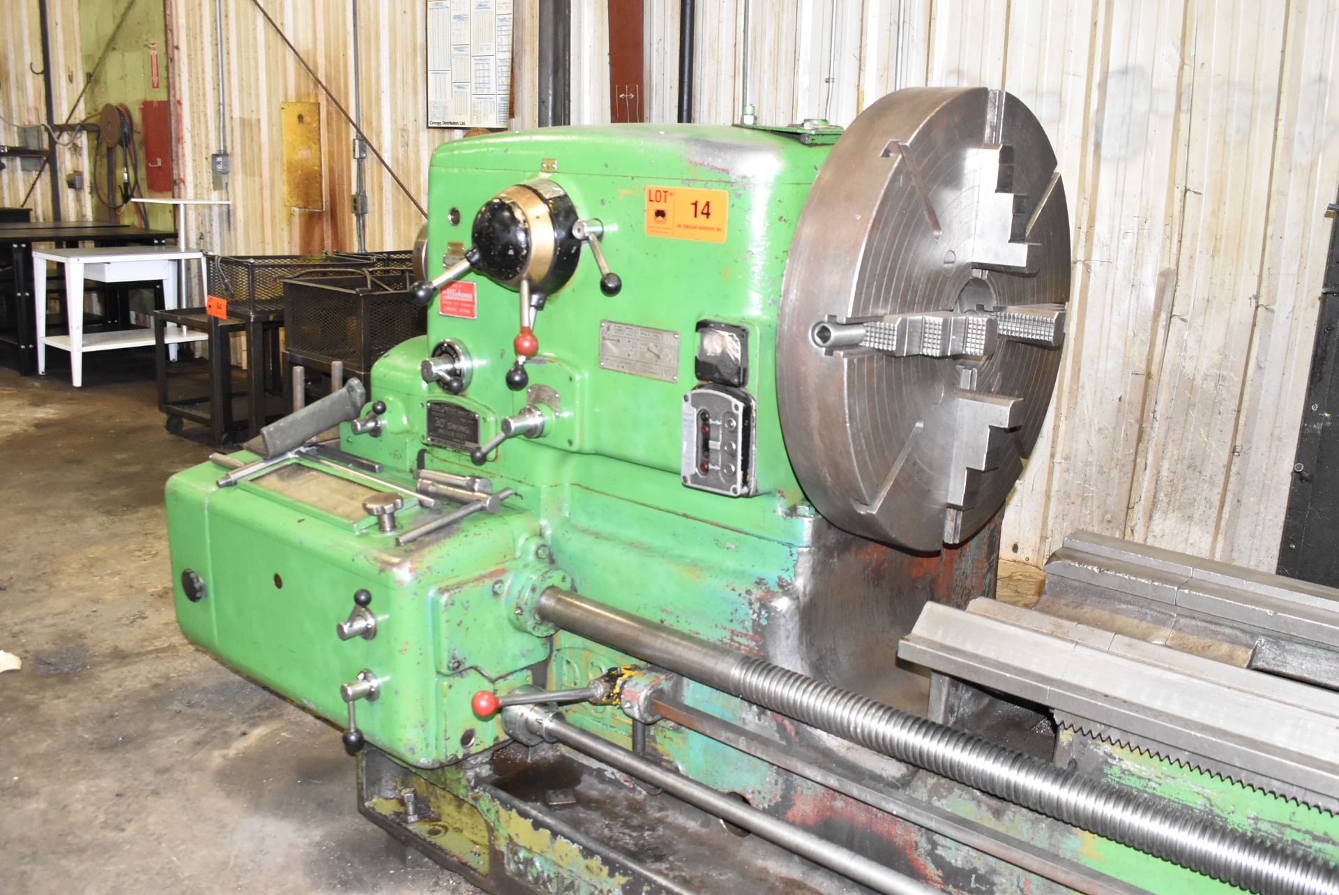 DEAN SMITH & GRACE TYPE 30X144 GAP BED ENGINE LATHE WITH 30" SWING OVER BED, 144" DISTANCE BETWEEN - Image 2 of 8