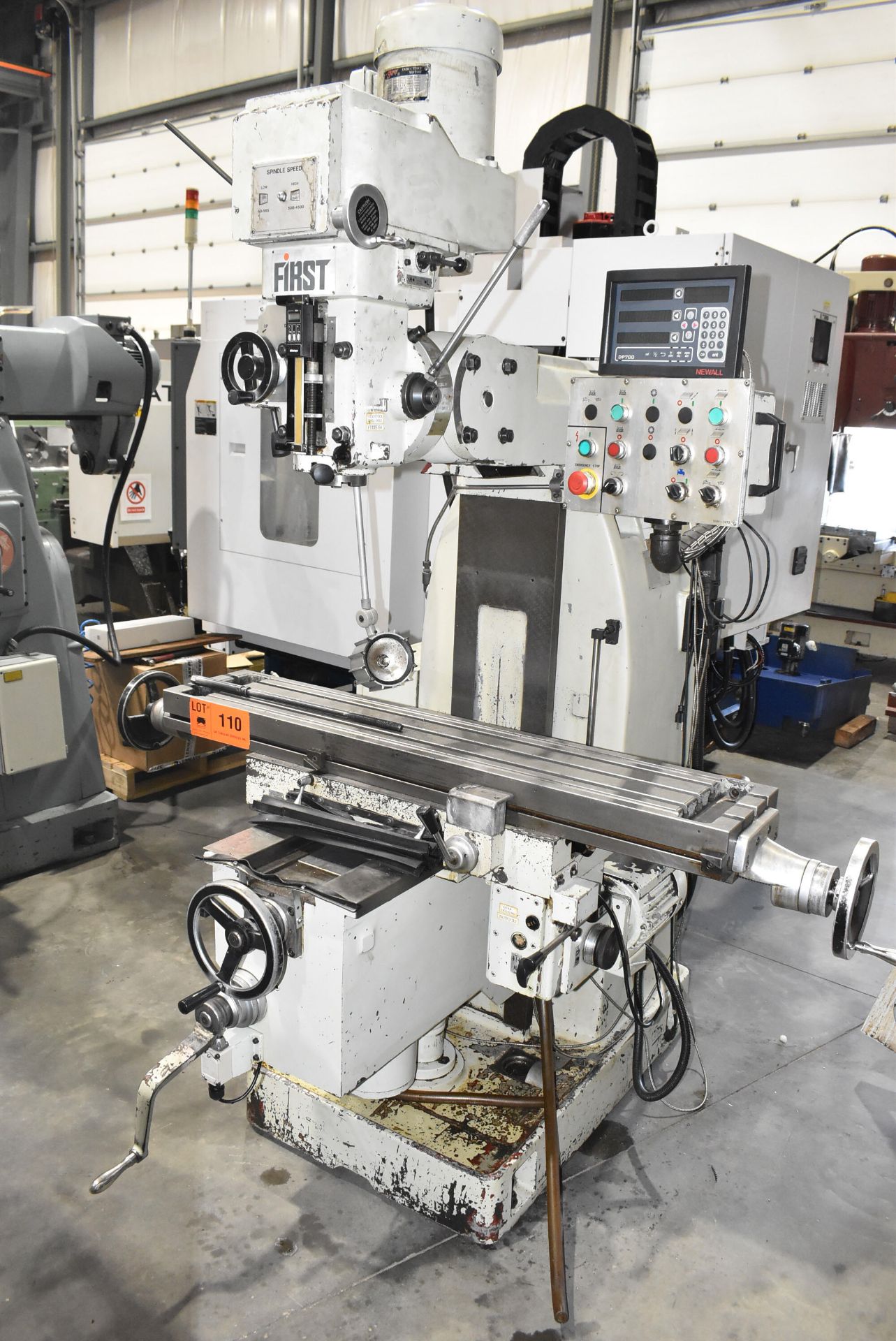 FIRST LC-20VSG VERTICAL MILLING MACHINE WITH 10"X51" TABLE, SPEEDS TO 4500 RPM, 5 HP, NEWALL 3- - Image 2 of 13