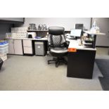 LOT/ RECEPTION DESK AND CABINETS (NO COMPUTERS OR ELECTRONICS)