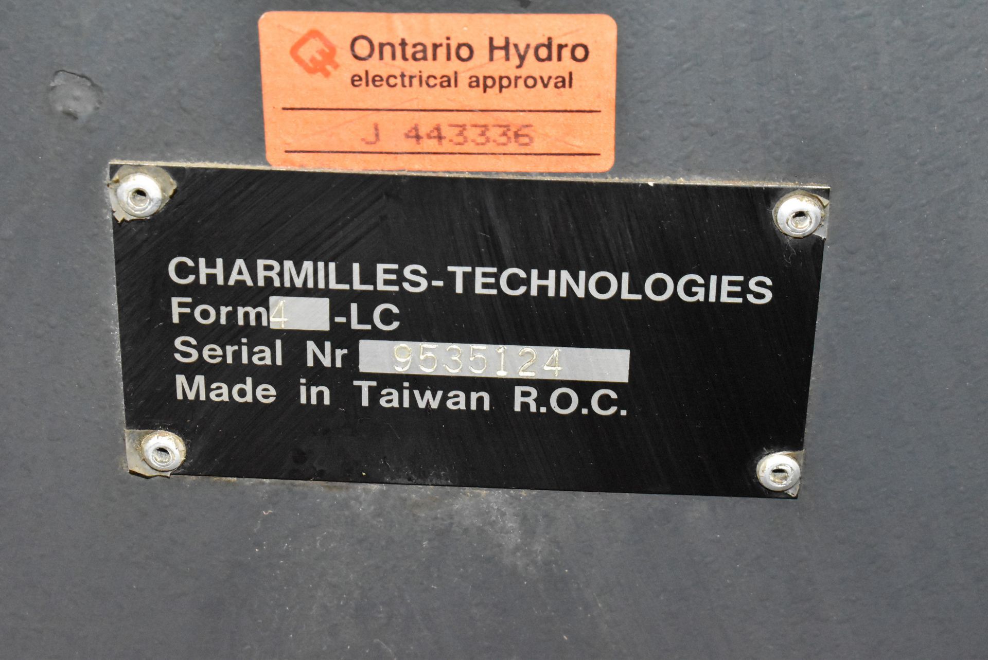 CHARMILLES FORM 4-LC SINKER-TYPE EDM WITH 19.7" X 31.5" TABLE, TRAVELS: X - 19.7"; Y - 15.7"; Z - - Image 10 of 10