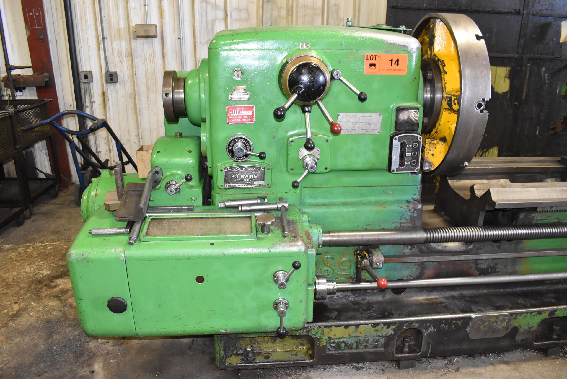 DEAN SMITH & GRACE TYPE 30X144 GAP BED ENGINE LATHE WITH 30" SWING OVER BED, 144" DISTANCE BETWEEN - Image 3 of 8