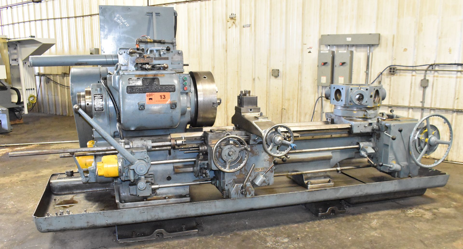 WARNER & SWASEY 3A TURRET LATHE WITH 24" SWING OVER BED, 52" DISTANCE BETWEEN CENTERS, 6.25" SPINDLE