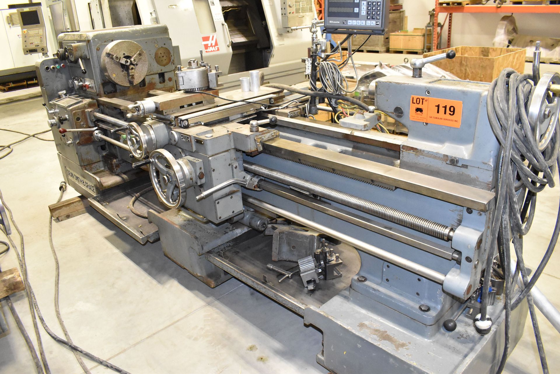 DEAN SMITH & GRACE TYPE 1709X80 CENTER LATHE WITH 17" SWING OVER BED, 80" DISTANCE BETWEEN