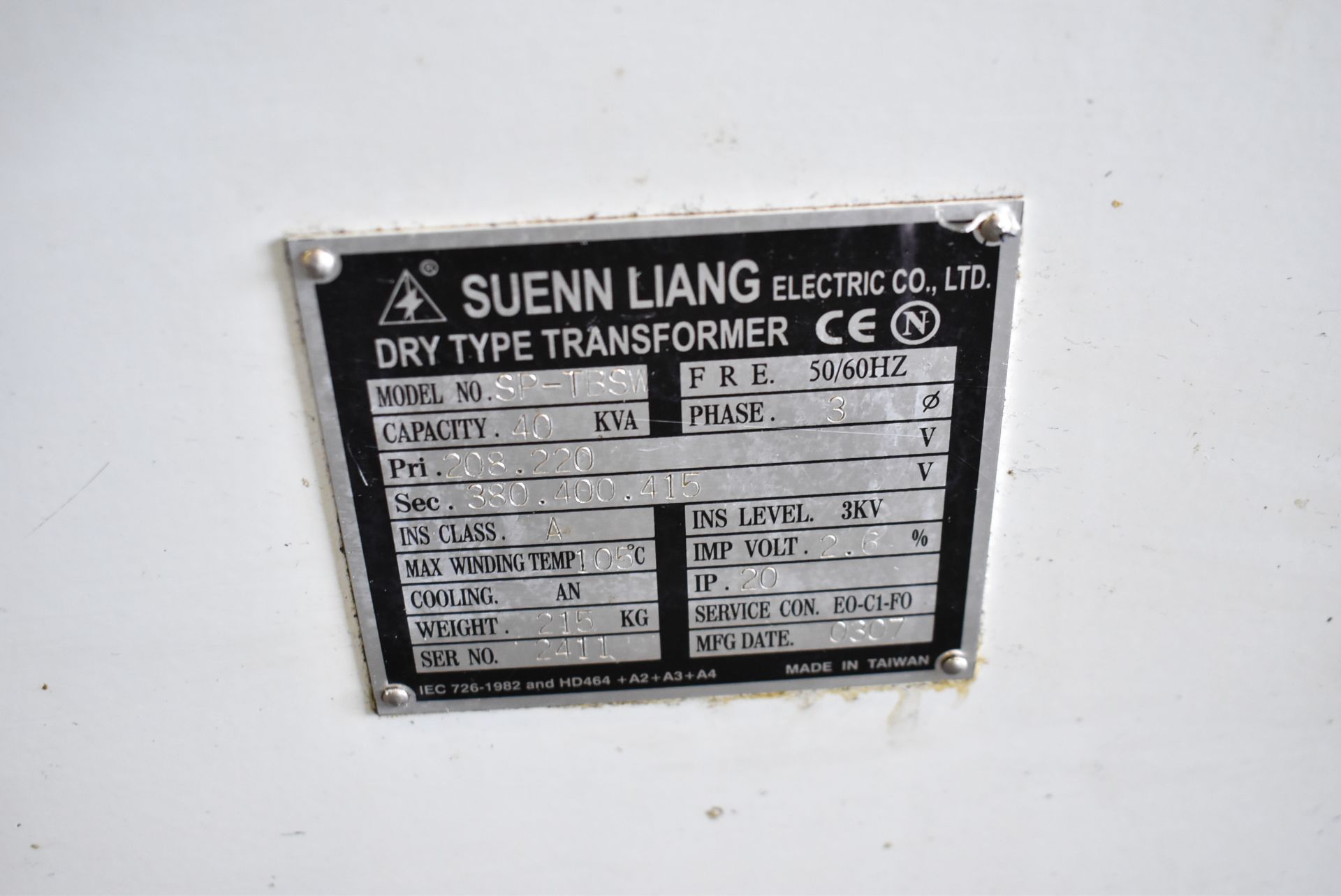 SUENN LIANG 40KVA TRANSFORMER (CI) - Image 3 of 3