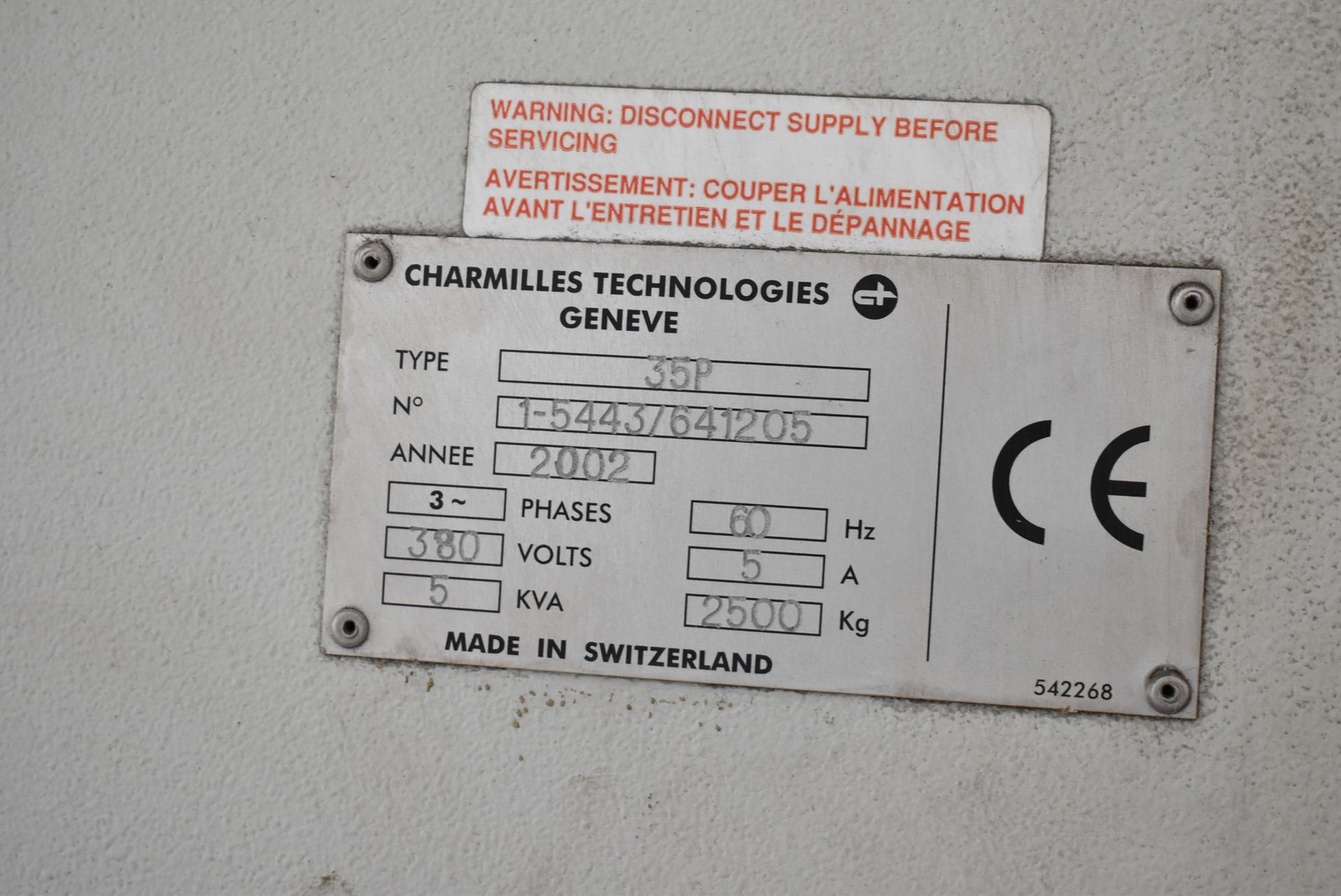 CHARMILLES (2002) ROBOFORM 35P CNC WIRE EDM WITH CNC CONTROL, PENDANT CONTROL, 16" X 20" TABLE, - Image 22 of 23