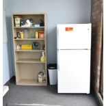 LOT/ CONTENTS OF LUNCH ROOM CONSISTING OF REFRIGERATOR AND TABLE (NO AFFIXED ASSETS