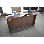 LOT/ BALANCE OF OFFICE CONSISTING OF DESK, MINI FRIDGE, PAPER SHREDDER AND WHITE BOARD (NO PCs) [