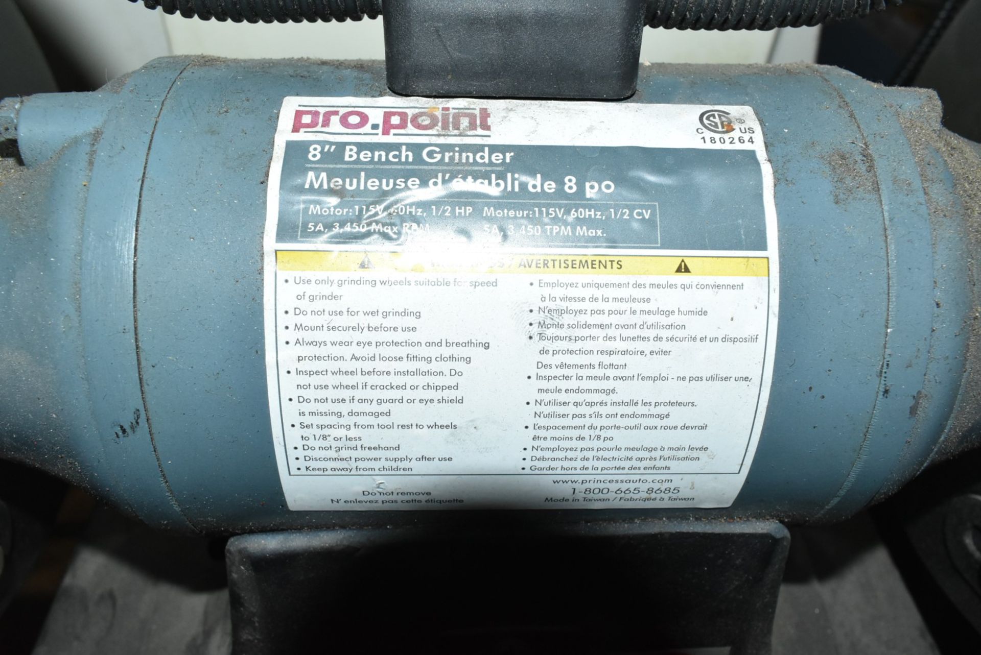 PRO POINT 8" PEDESTAL GRINDER [RIGGING FOR LOT #160 - $25 CAD PLUS APPLICABLE TAXES] - Image 3 of 3