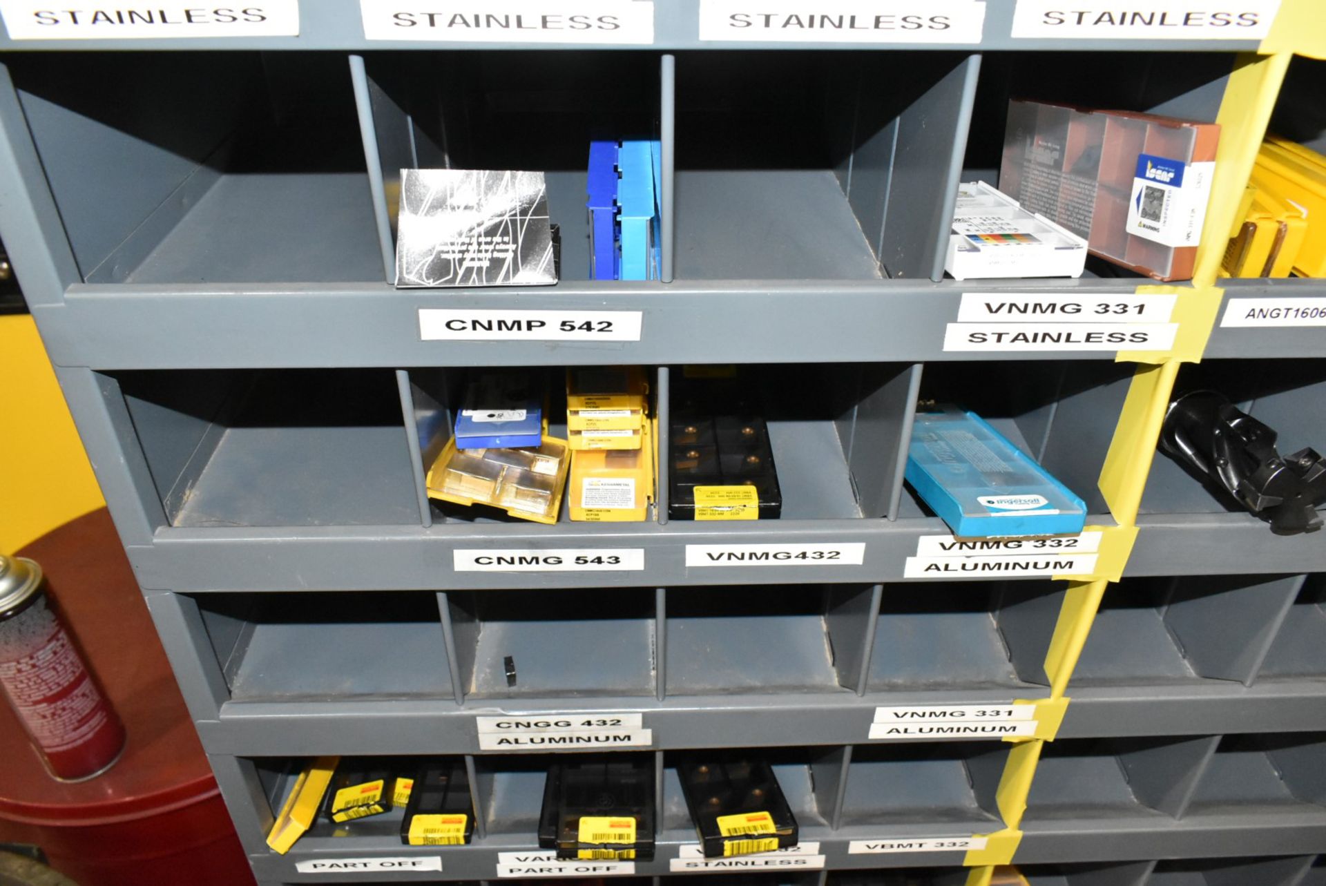 LOT/ PIGEON HOLE CABINET WITH CARBIDE INSERTS - Image 3 of 5